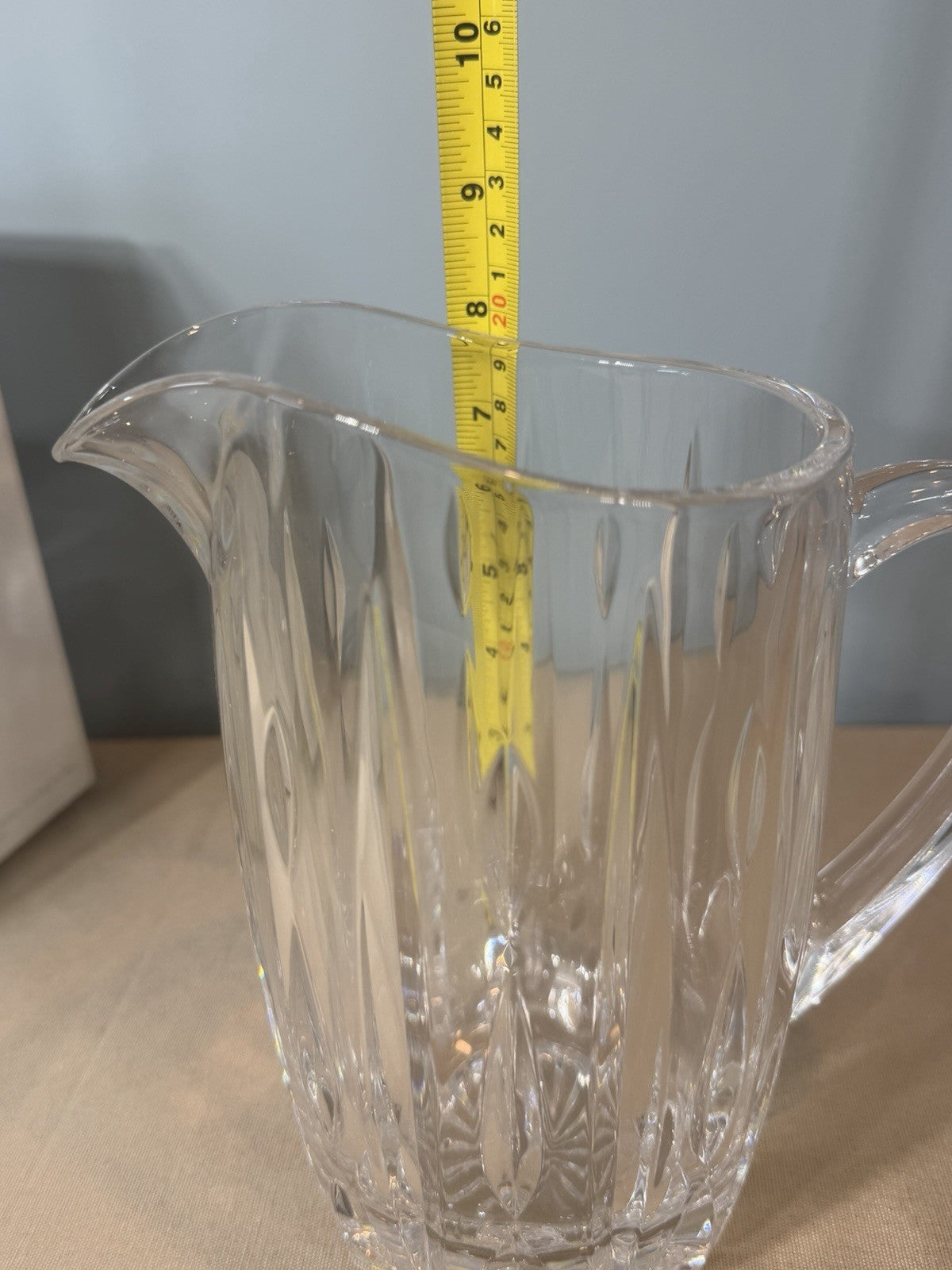 Royal Gallery of Crystal Heavy Cut Glass Beverage Pitcher 8 Inch original Box