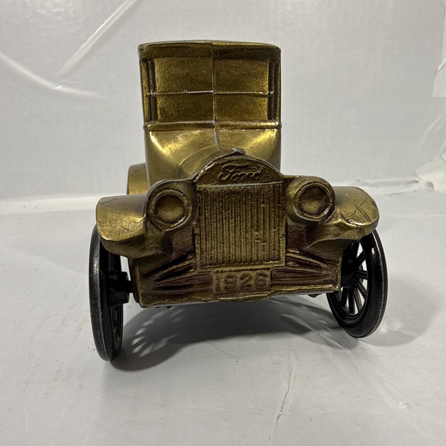 Vintage Banthrico 1926 Ford Model T Brass Coin Bank Chicago USA Auto