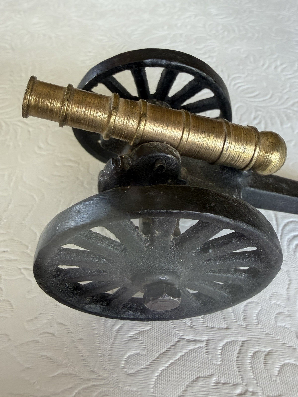 Cast Iron Brass Civil War Cannon Replica With Moving Parts Made In USA