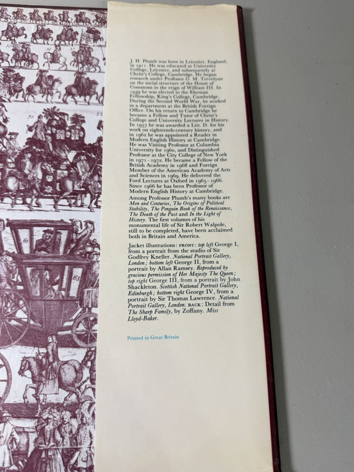 The First Four Georges JH Plumb 1975 Illustrated Hardcover British History DJ