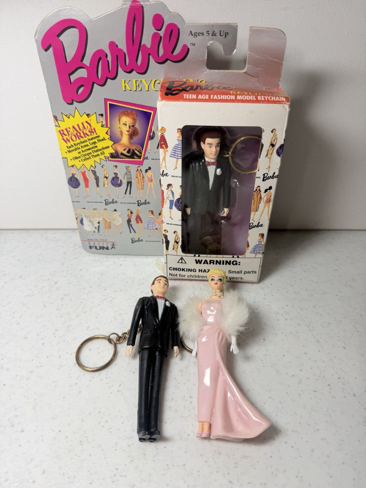Vintage 1995 Barbie Ken Enchanted Evening Tuxedo Keychain Lot of 3