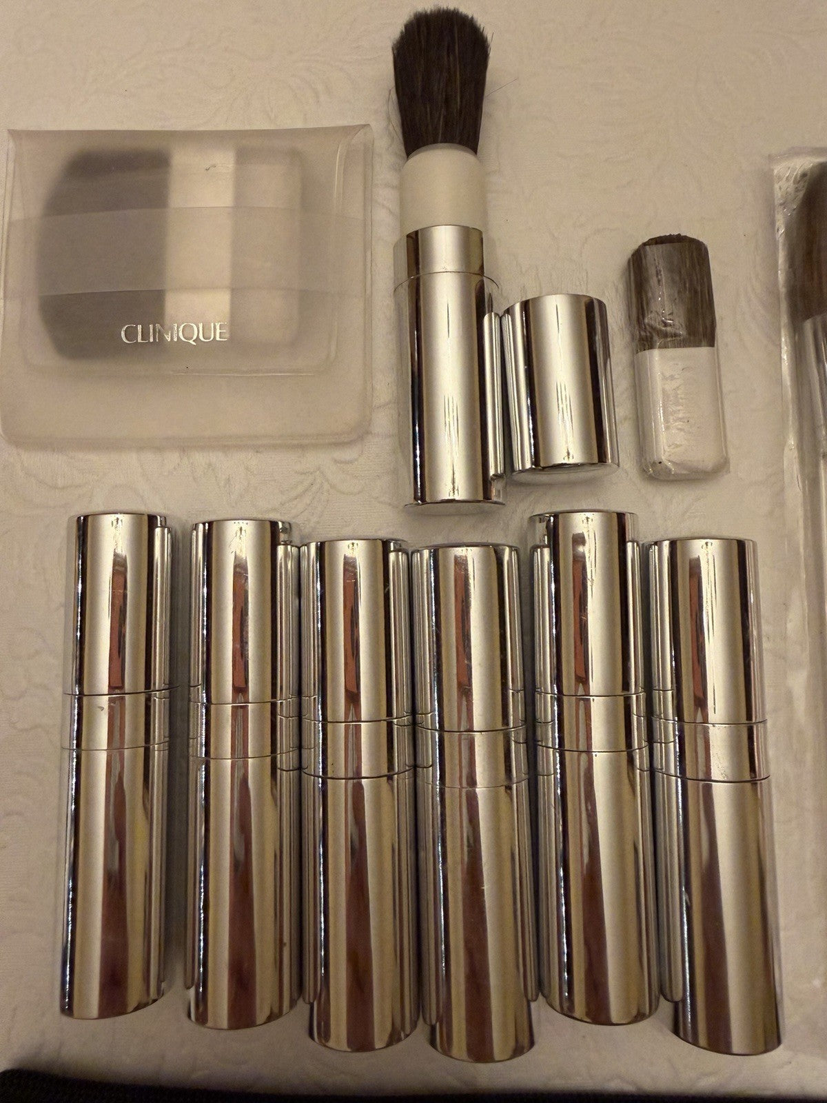 Clinique Moisture Surge Makeup Brush Set Cosmetic Bag Skincare Beauty Bundle
