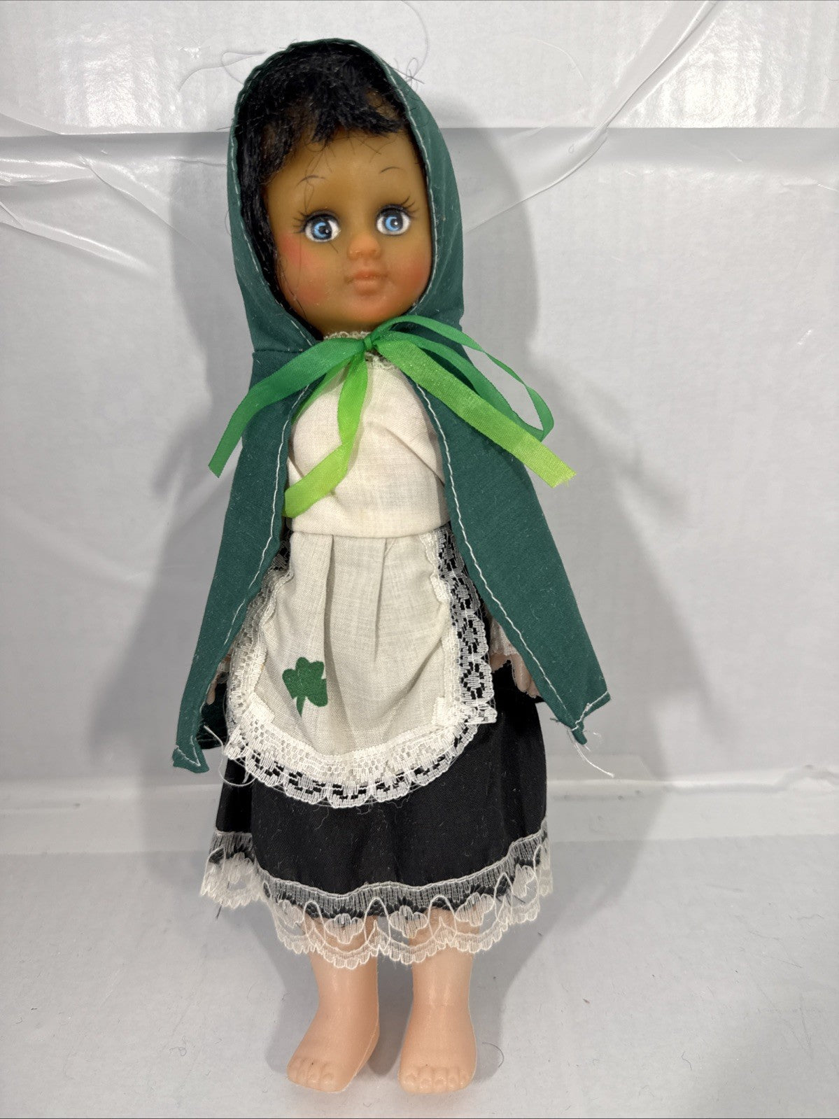 Vintage Irish St Patricks Day Doll Posable Green Dress Collectible 10"