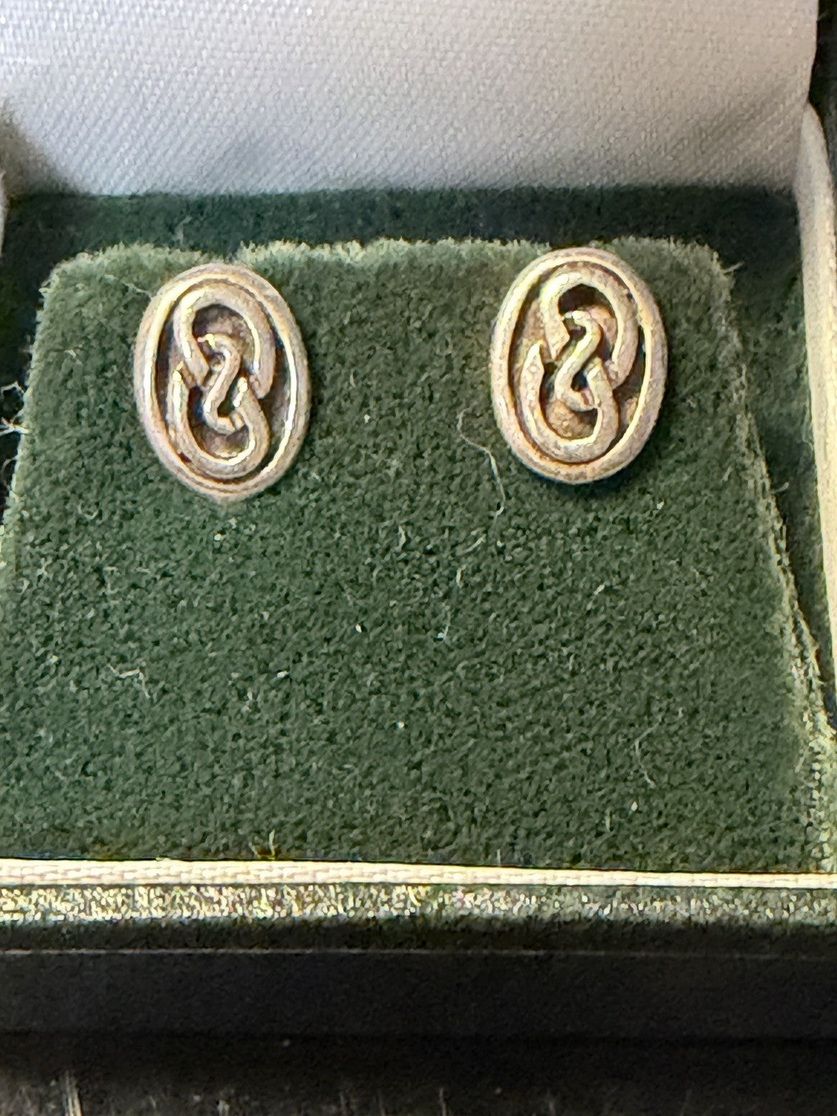 Blarney Woollen Mills Irish Celtic Knot Sterling Silver Necklace Earrings Set
