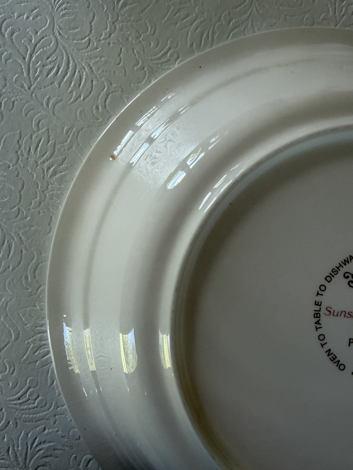Vintage Sunnycraft Sunstone Lemon Meringue Pie Recipe Plate 11" Ceramic