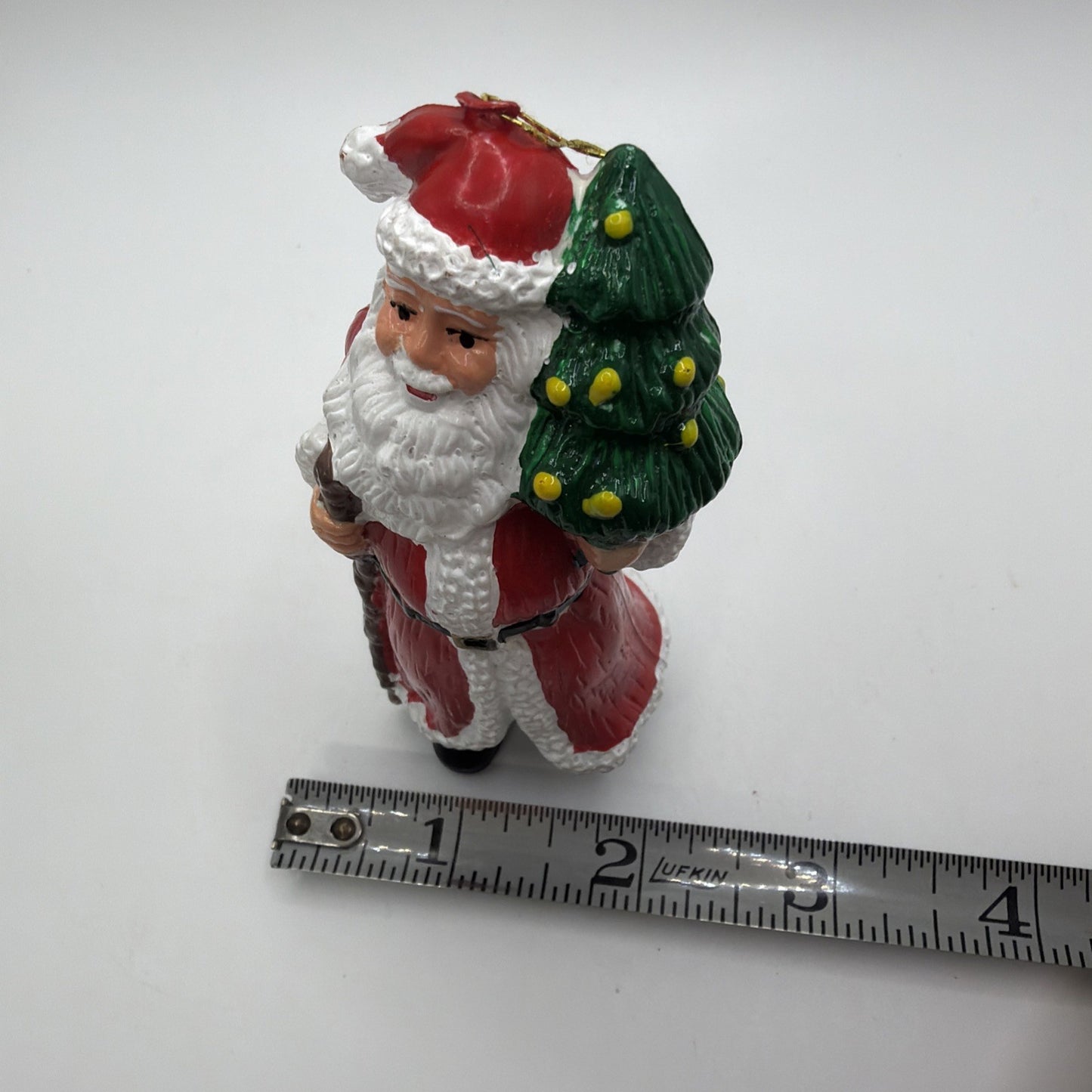 Vintage Santa Claus Ornament Christmas Plastic 4 Inch