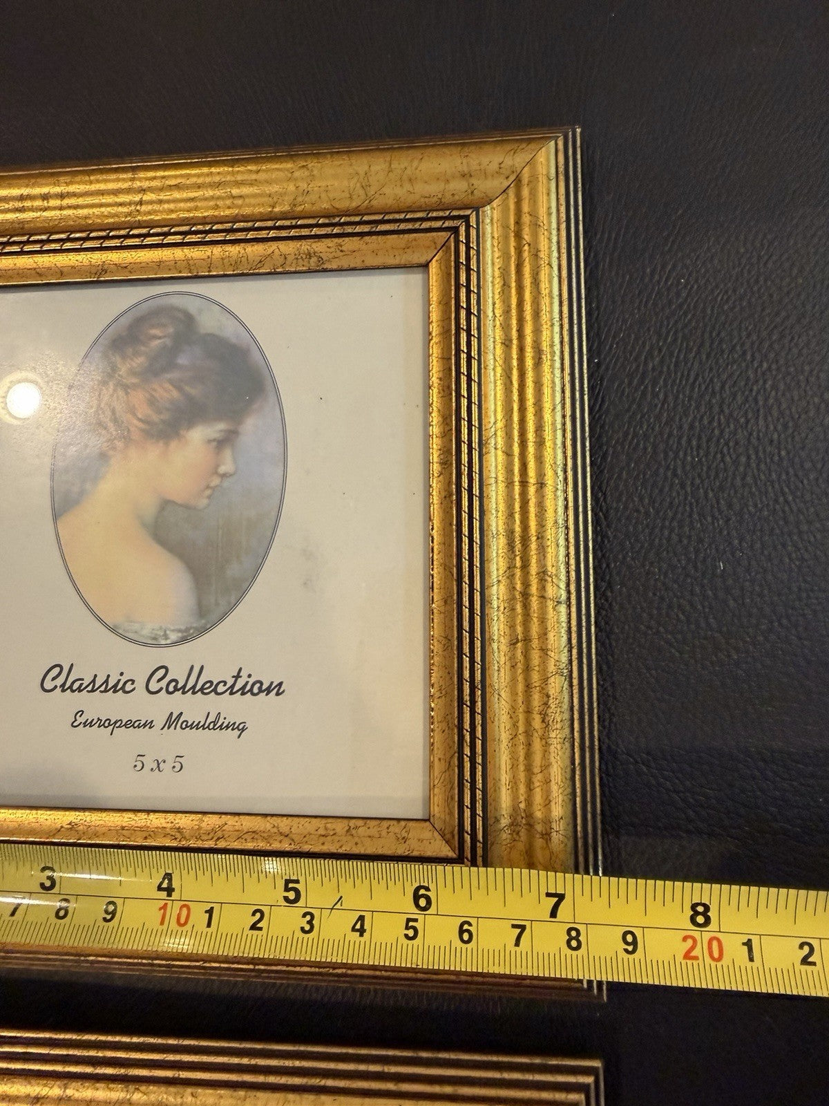 Classic Collection Gold Picture Frames Set 2 Square 7x7 European Moulding NEW