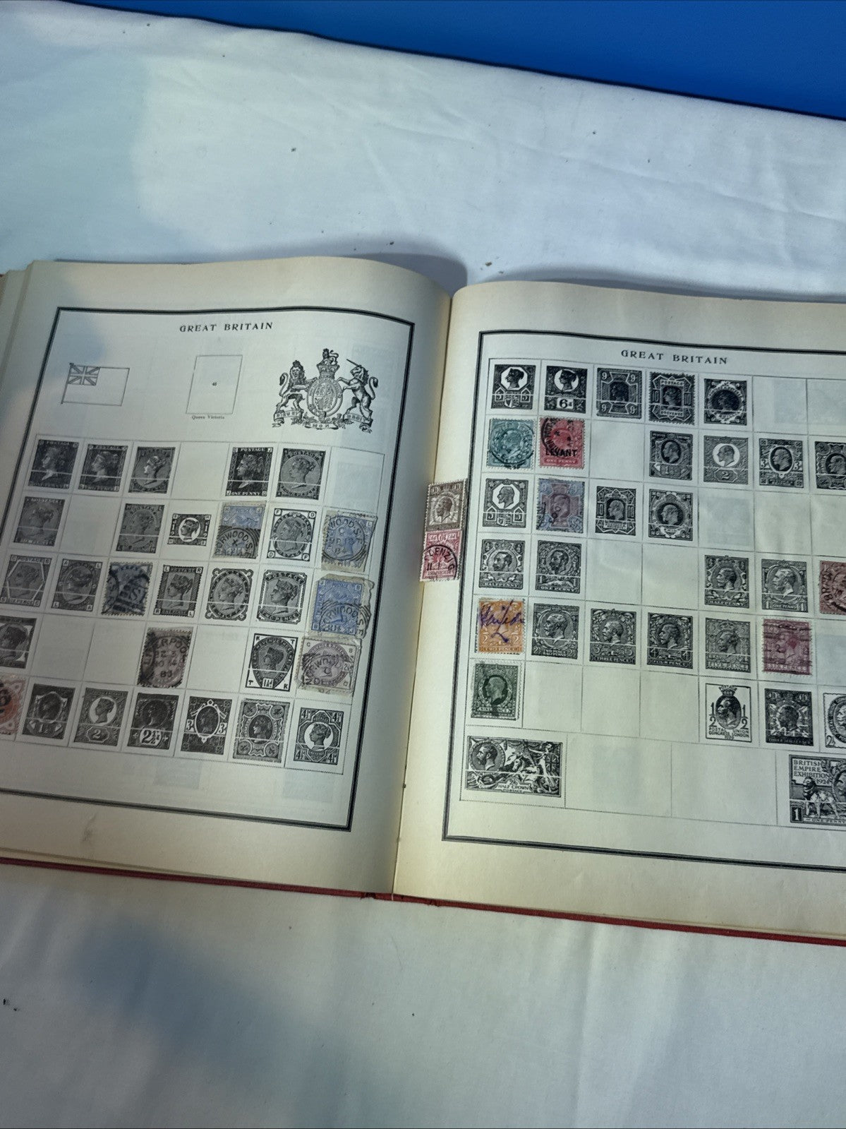 Modern Postage Stamp Album US World Stamps 1940s Collection Plus Loose Stamps