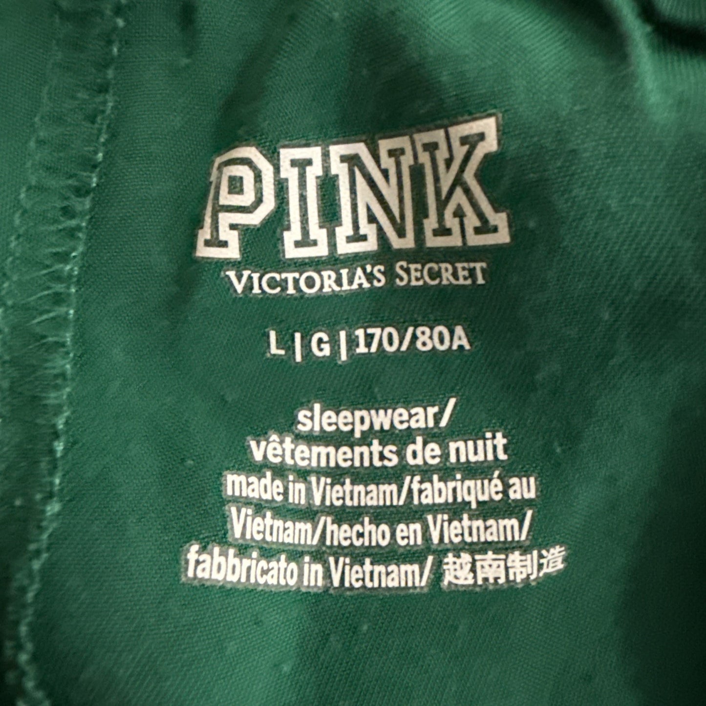 Victoria’s Secret PINK Green Satin Boxer Shorts Size Large Womens Sleepwear