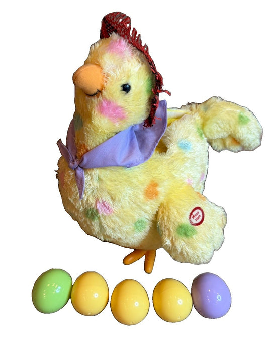 Hallmark Squawkin Singing Chicken Hen Plush Easter Spring Works Egg WORKS