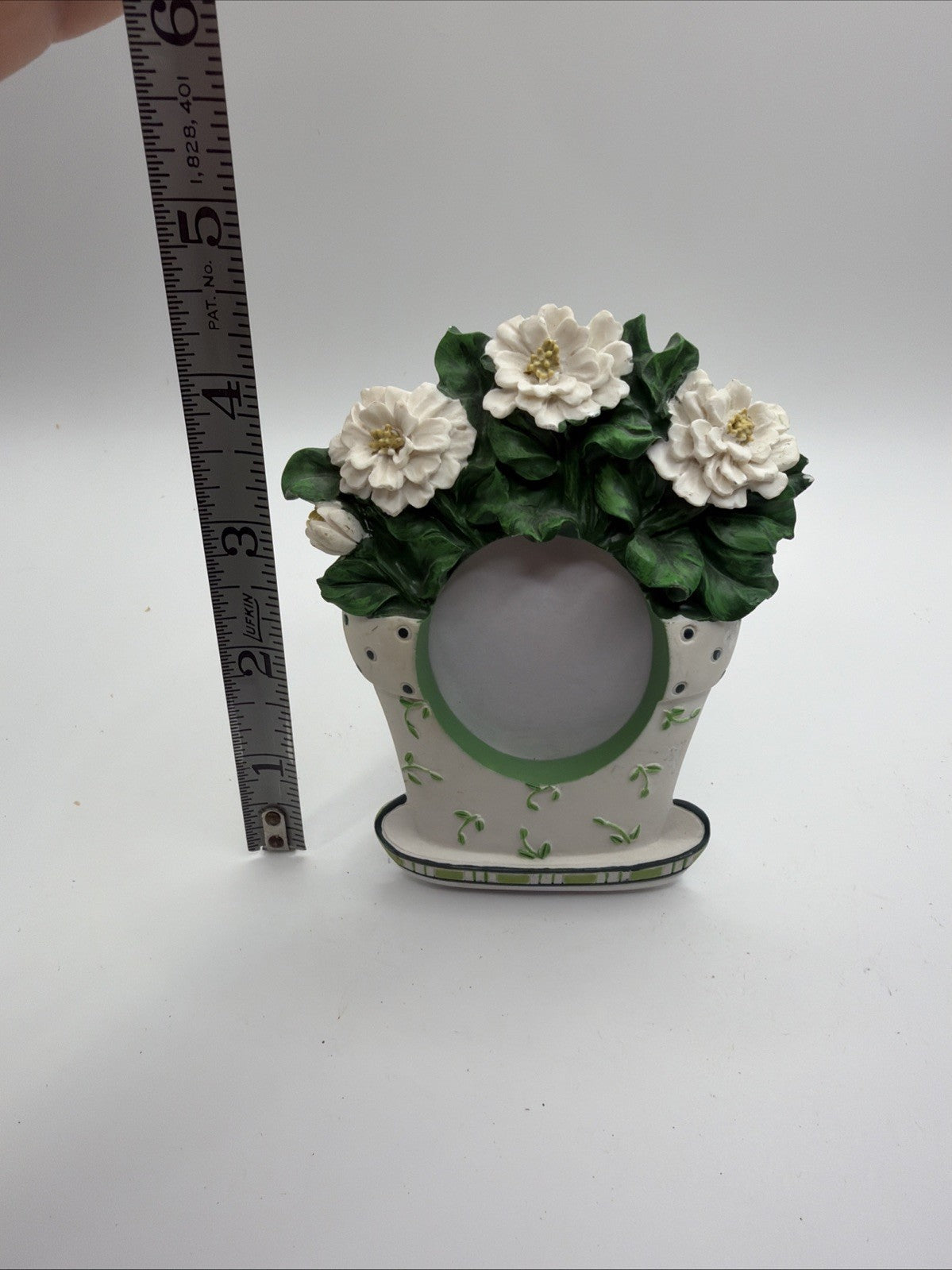 Twos Company Mini Picture Frame Flower Pot 1.75 Inch Decorative
