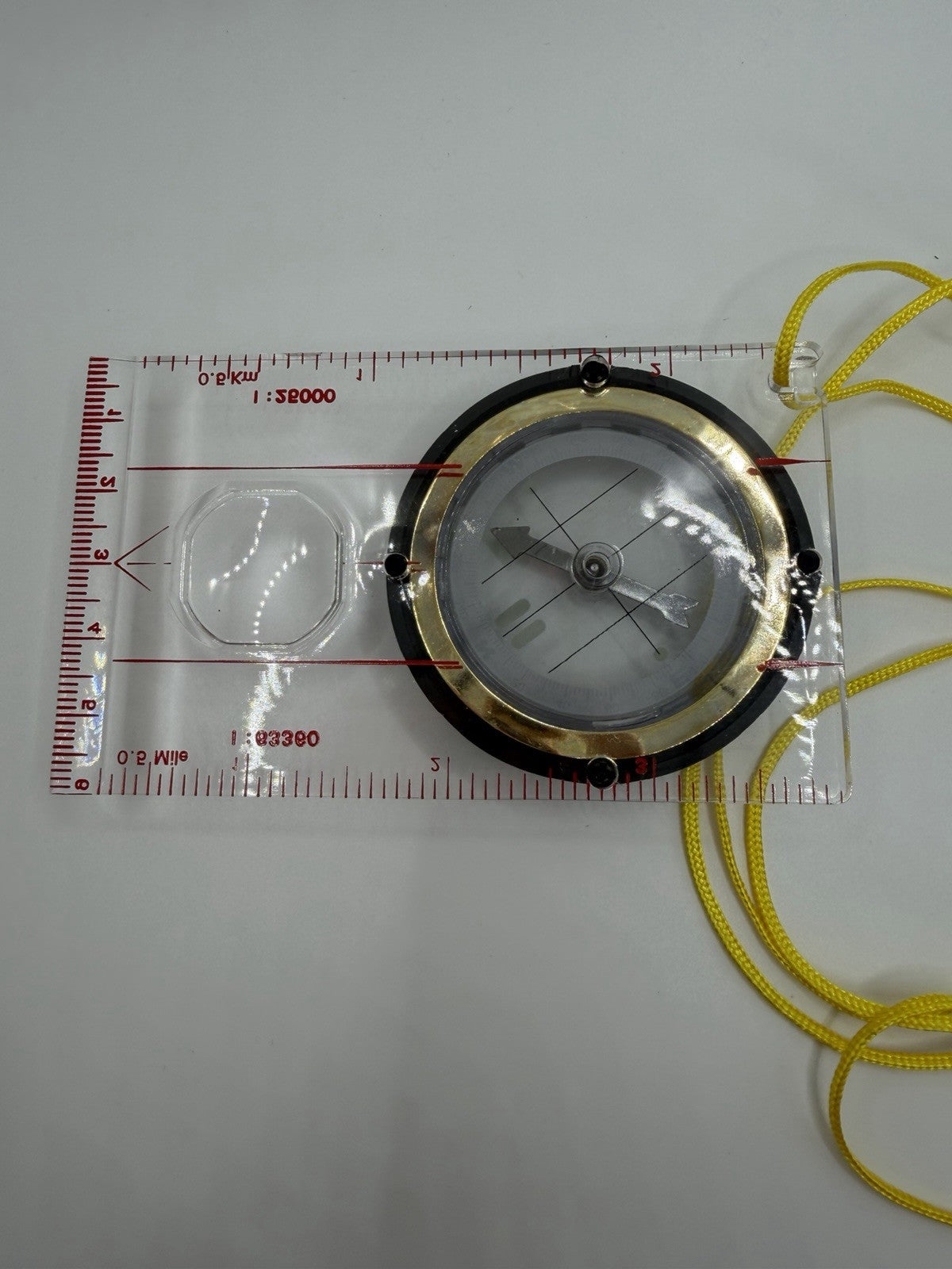 Scouting Scale Baseplate Compass Lanyard Magnifier Hiking Navigation Tool Gear