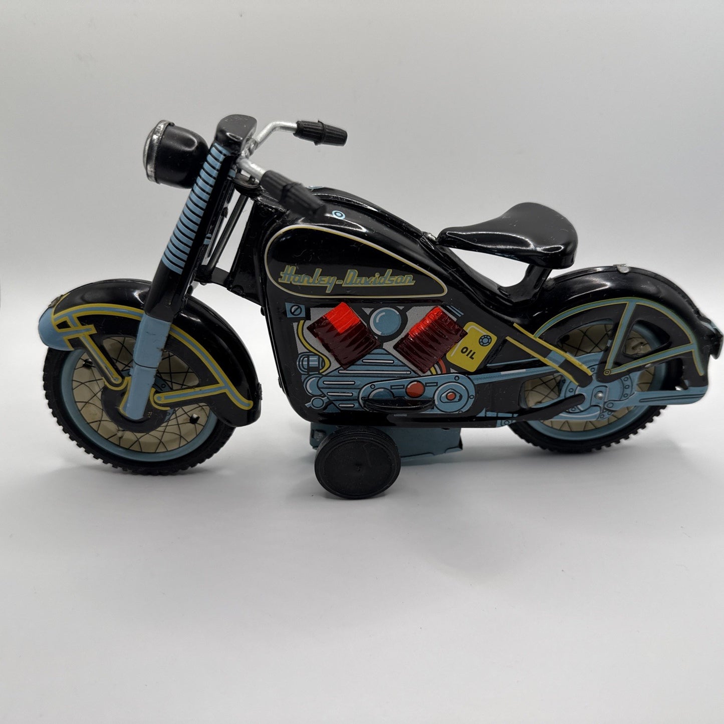 1958 Harley Davidson Motorcycle Friction Toy Vintage Style Yr 2000 Reproduction