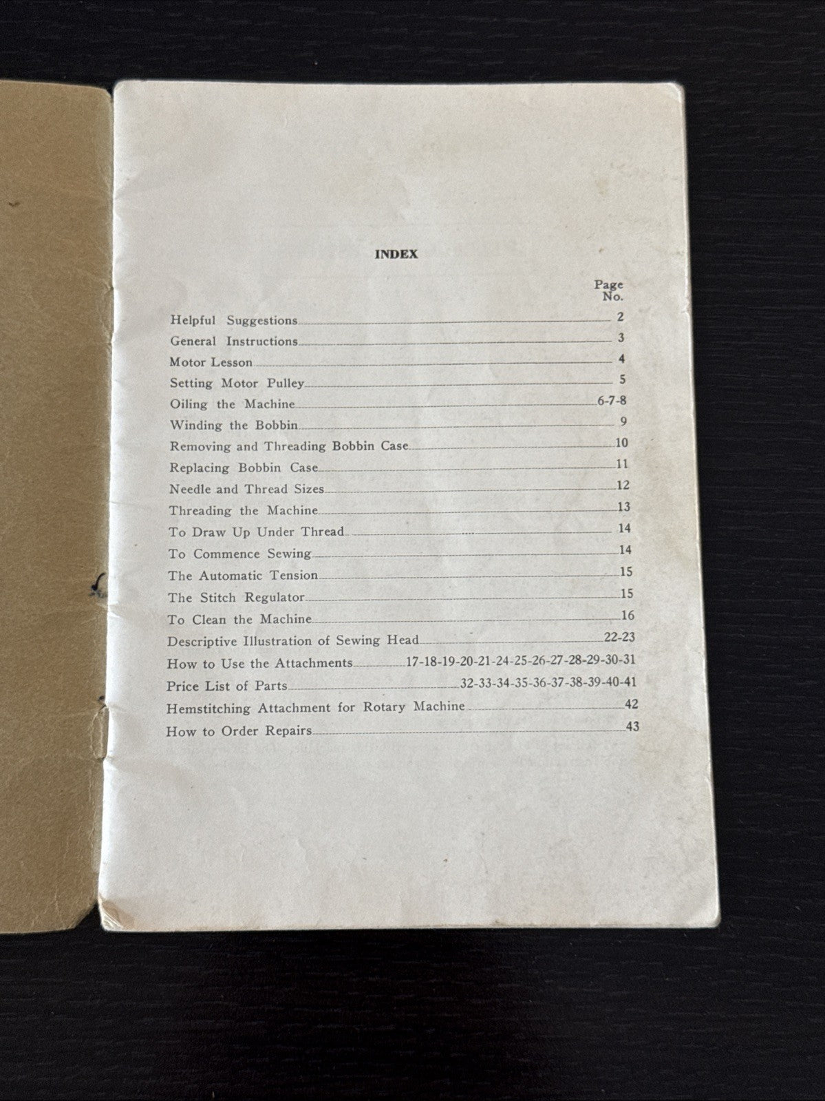 Vintage 1940s Rotary Electric Sewing Machine Instruction Booklet Model B with Wa