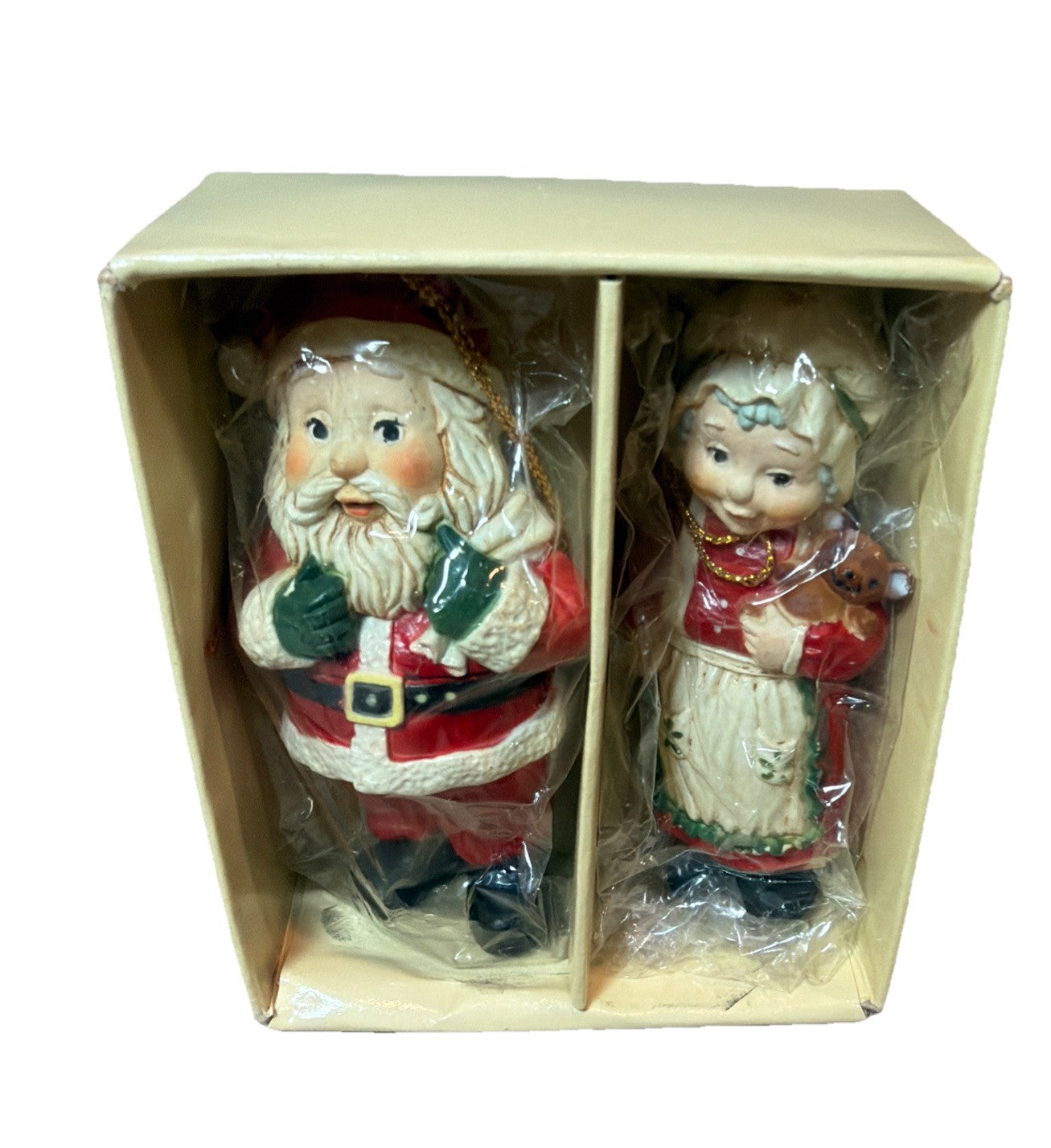 Holiday Memories Santa Mrs Claus Ornament New In Package Vintage