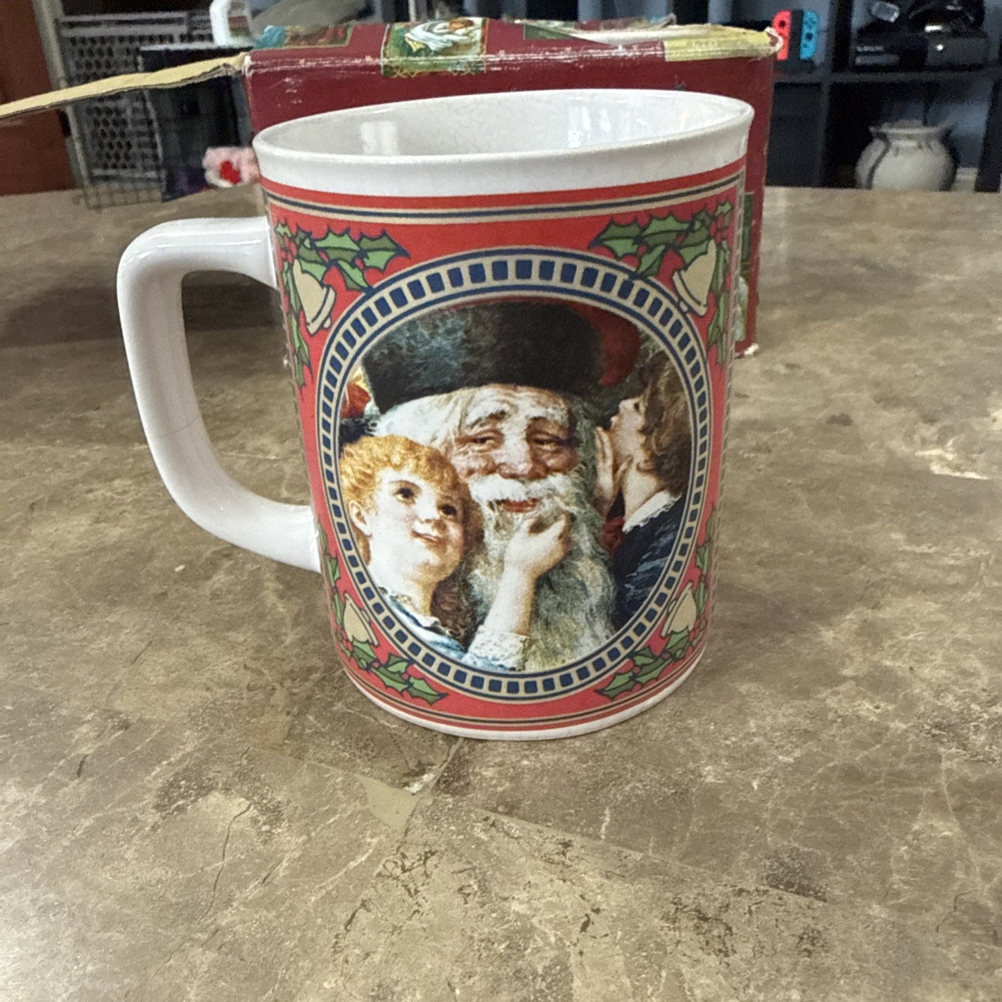 1987 Enesco The Gifted Line John Grossman Santa St Nicholas Mugs Set of 4 Box