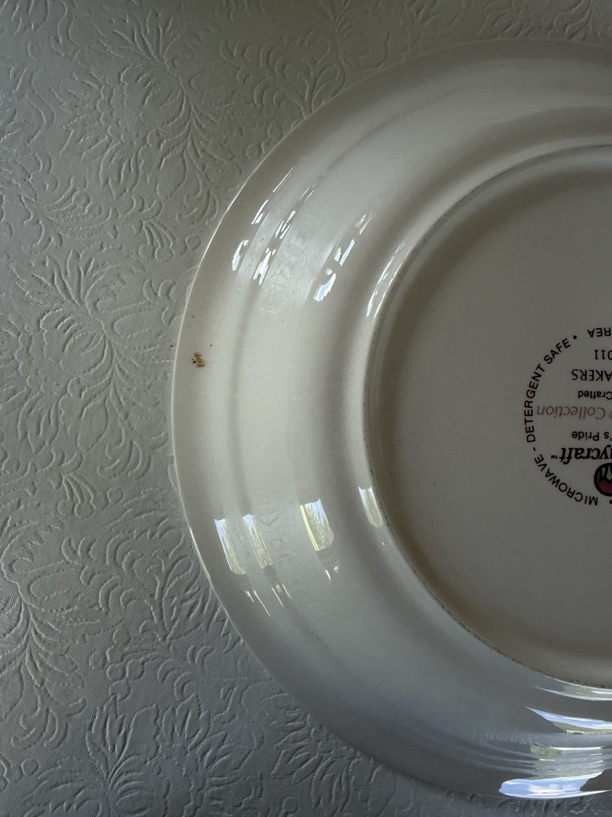 Vintage Sunnycraft Sunstone Apple Pie Recipe Plate 11" Ceramic Baker