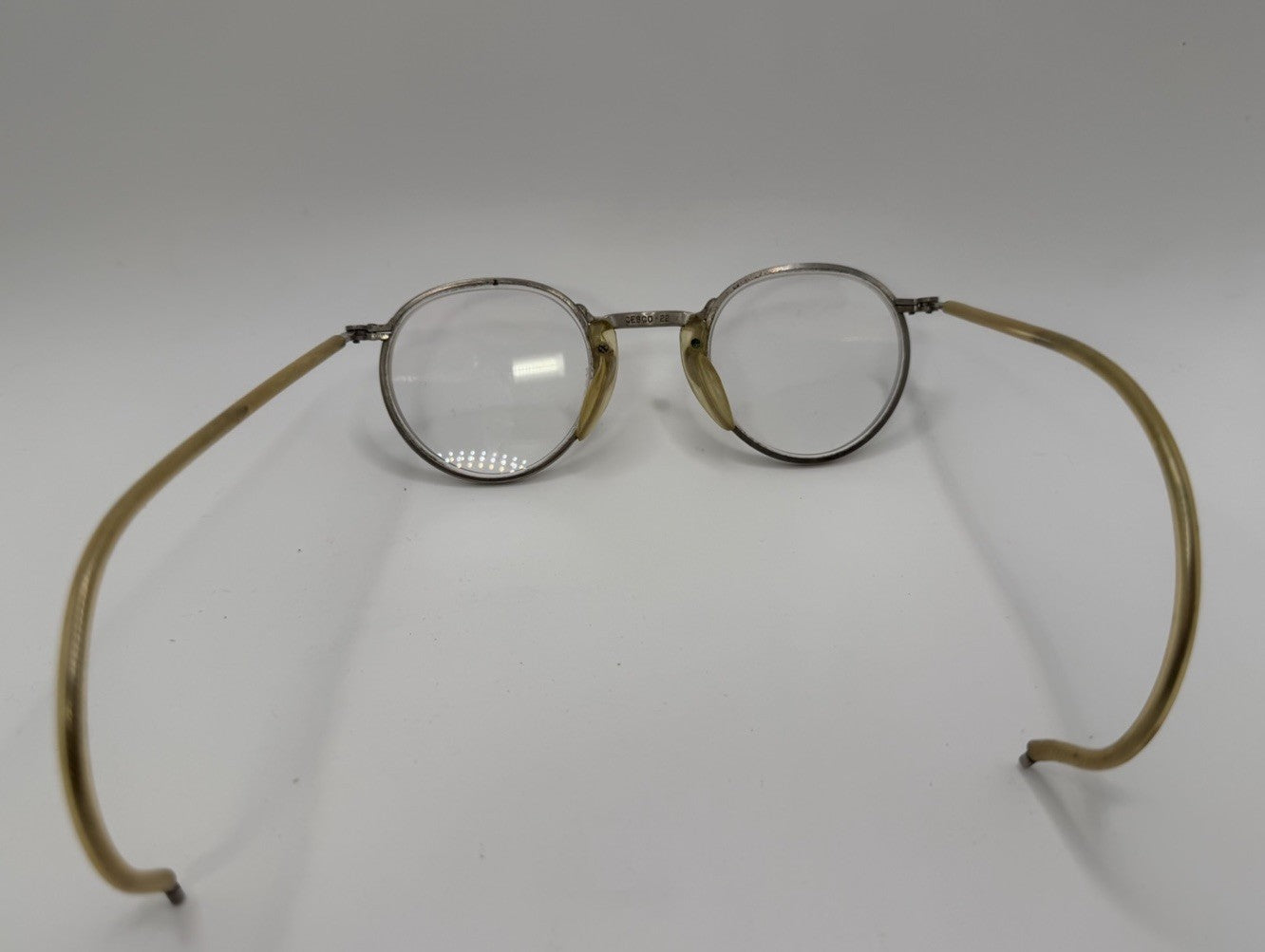 Vintage Cesco Steampunk Driving Glasses Gold Rim Old Frames