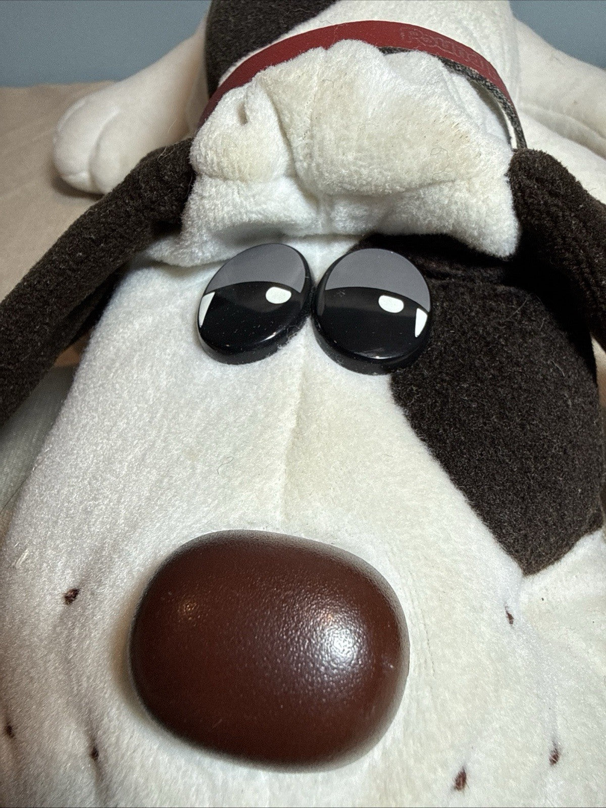 Vintage 1985 Tonka Pound Puppies White Brown 17 Inch Plush Stuffed Dog Toy Puppy