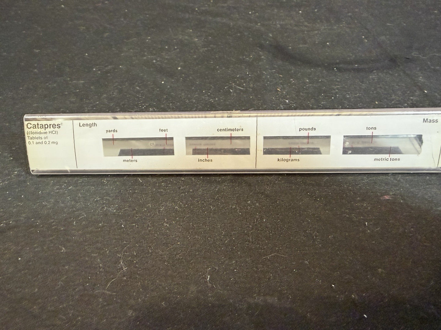 Vintage Catapres Sliding Chart Triangular Card Length Area Calculations