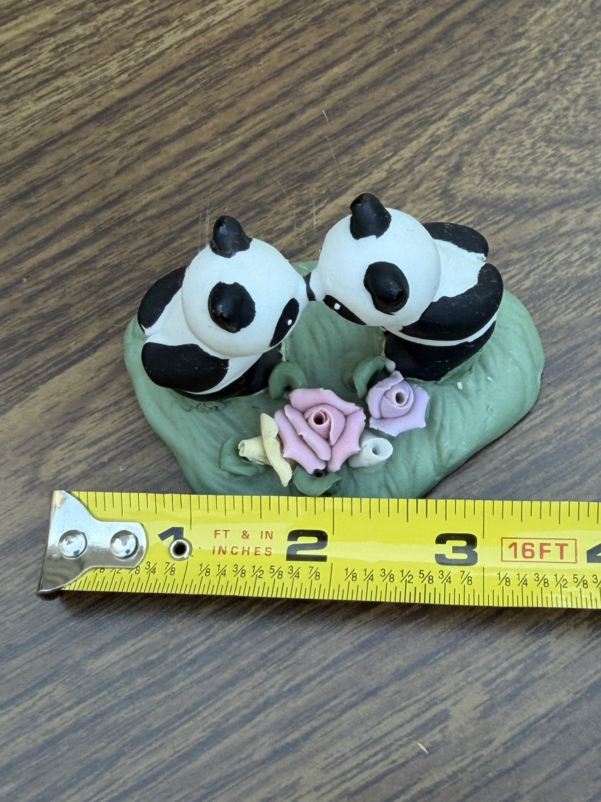 Vintage AAA Panda Bear Hard Rubber Figure Lot Safari Animal Toys Kissing Pandas