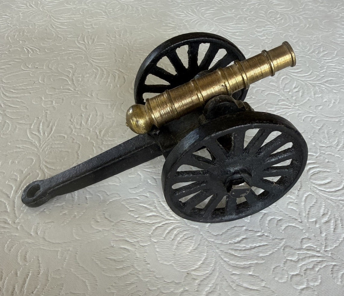 Cast Iron Brass Civil War Cannon Replica With Moving Parts Made In USA