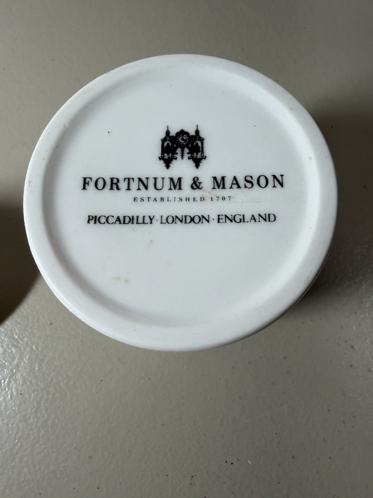 Fortnum Mason Strawberry Jam Jelly Jar Piccadilly London Porcelain England 3"