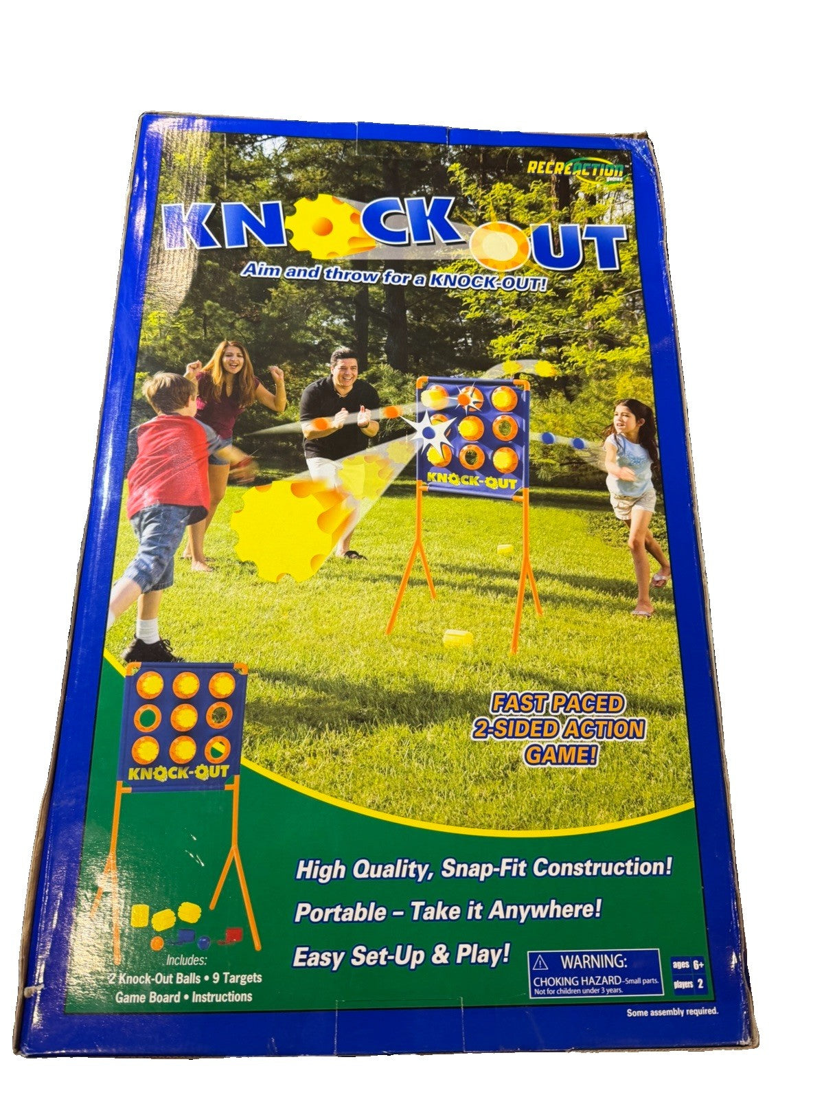 Vintage 2005 Fundex Knock Out Action Game 2 Sided Portable Kids Family Board Gam