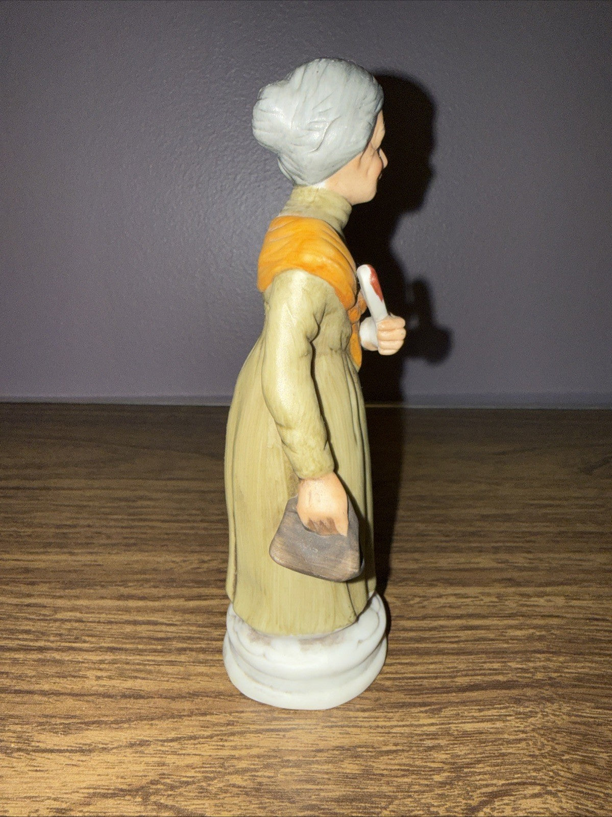 Vintage Frankel Ceramic Figurines Old Couple Hand Painted Pair Woman Man 7"