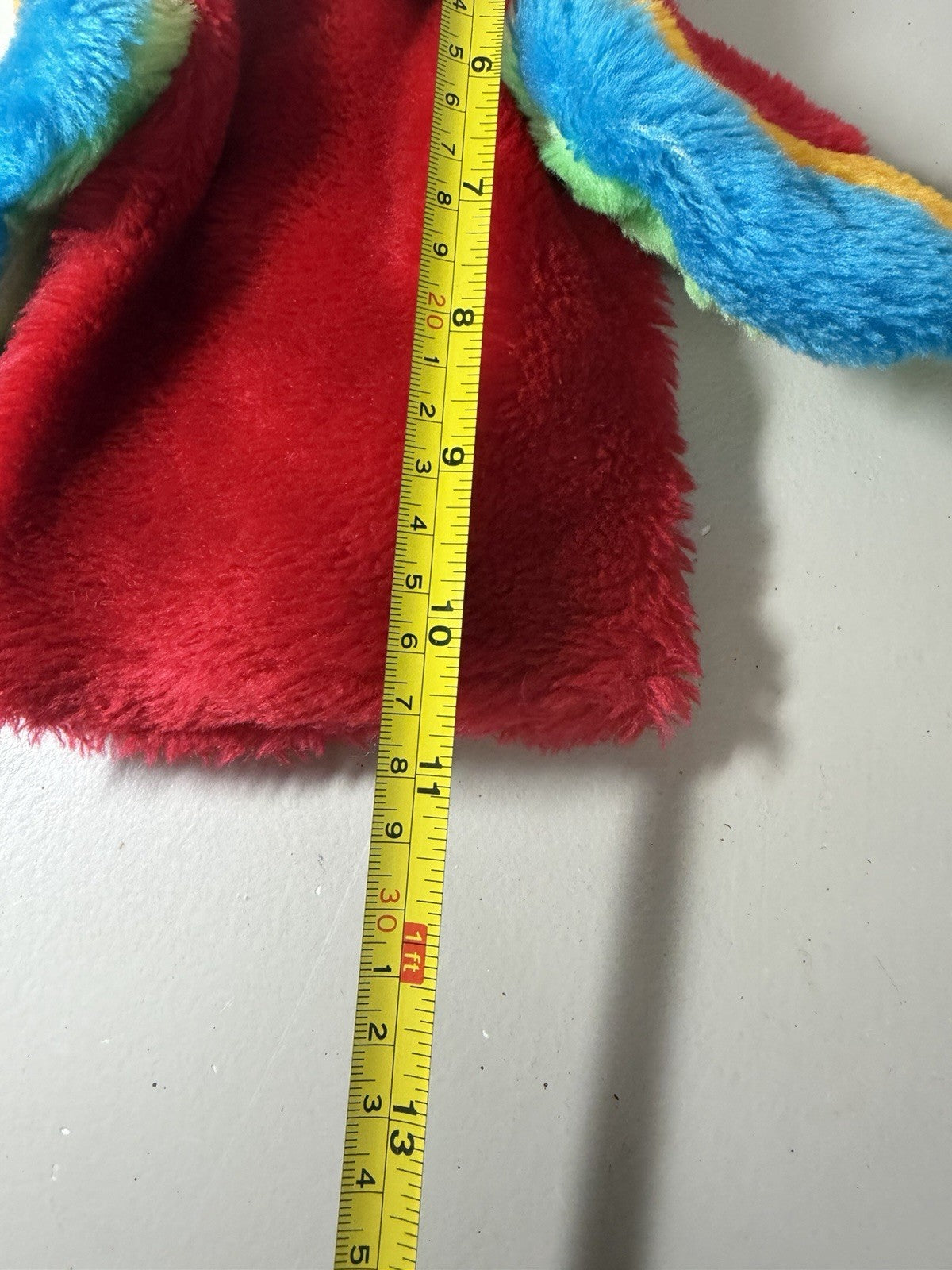 Vintage Brechner Plush Hand Puppets Lot 2 Green Monster Red Parrot 1981 Korea