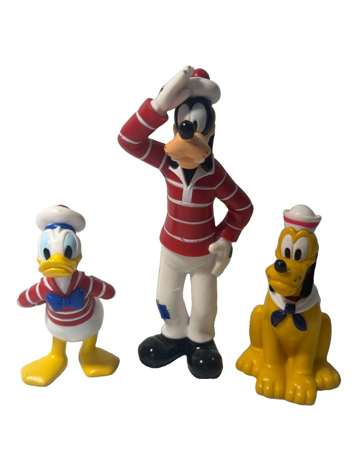 Disney Sailor Figure Lot Goofy Donald Duck Pluto Nautical PVC Toy Set of Three