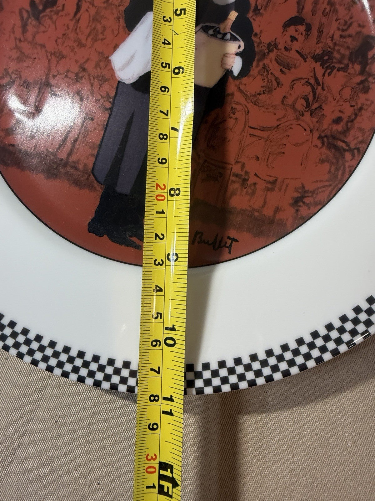 Guy Buffet Waiter Suite Plates Set 3 Black White Checkered Williams Sonoma