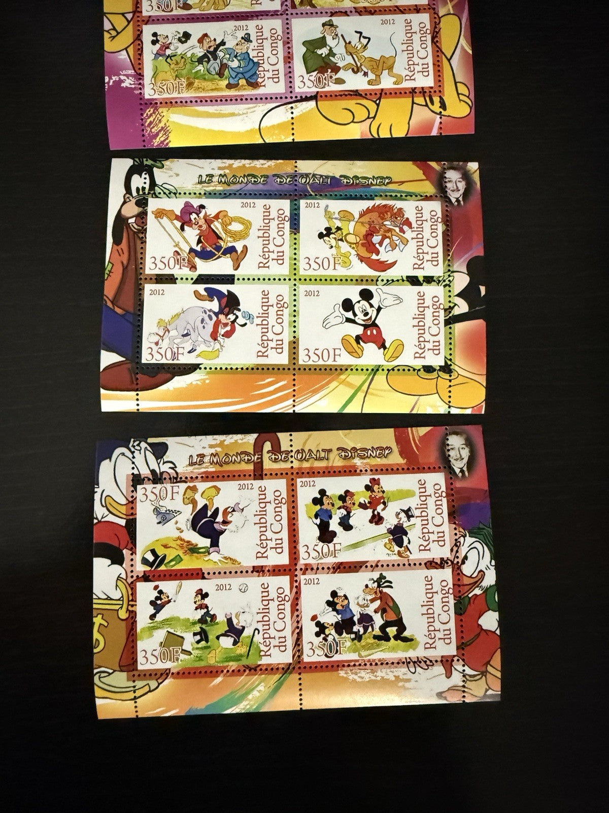 Disney Pixar Stamp Sheet Lot Toy Story Cars Israel Pooh Mickey Congo Mali MNH