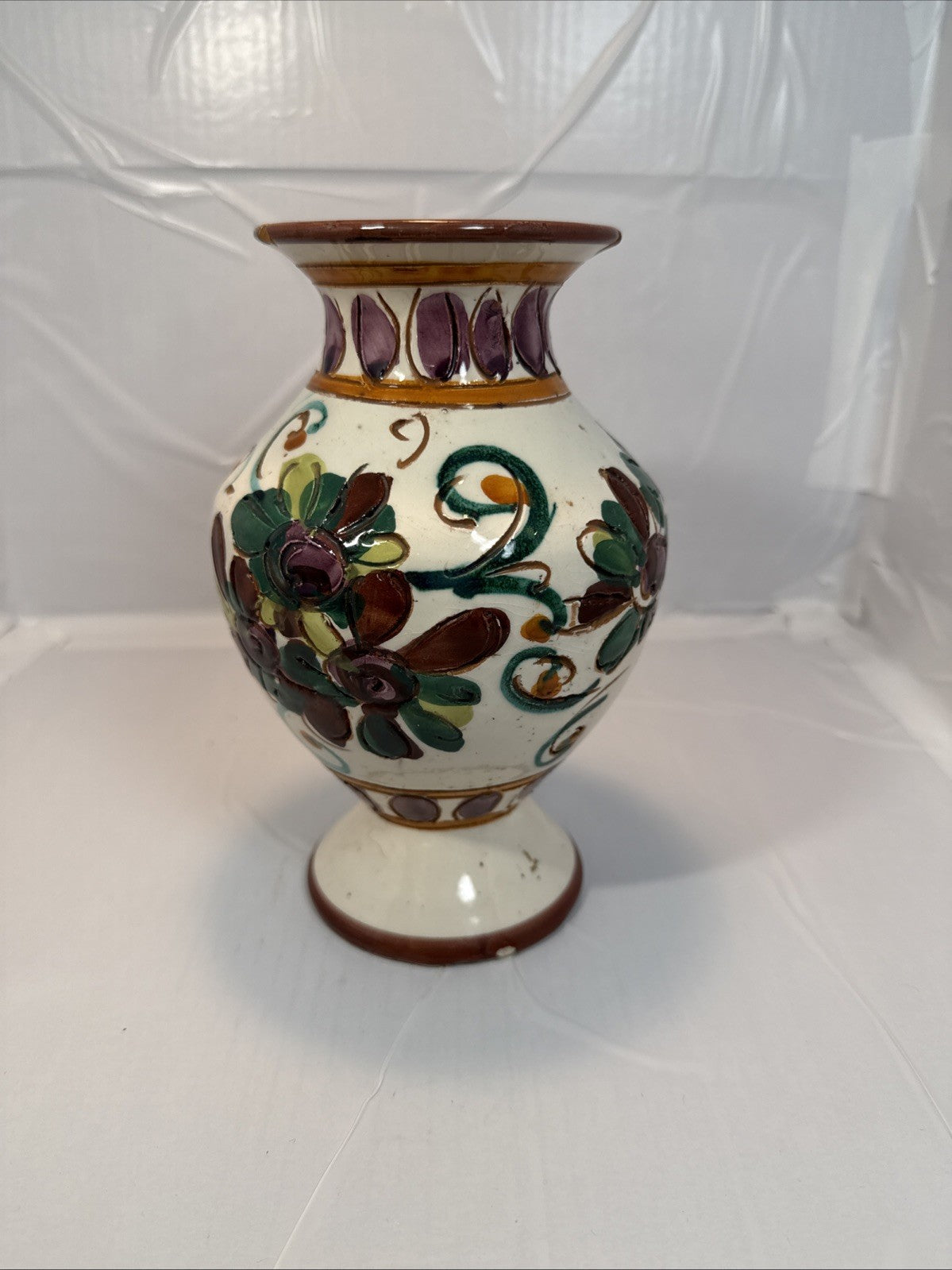Antique Hand Painted Vase Signed Decorative Porcelain 8”x5”