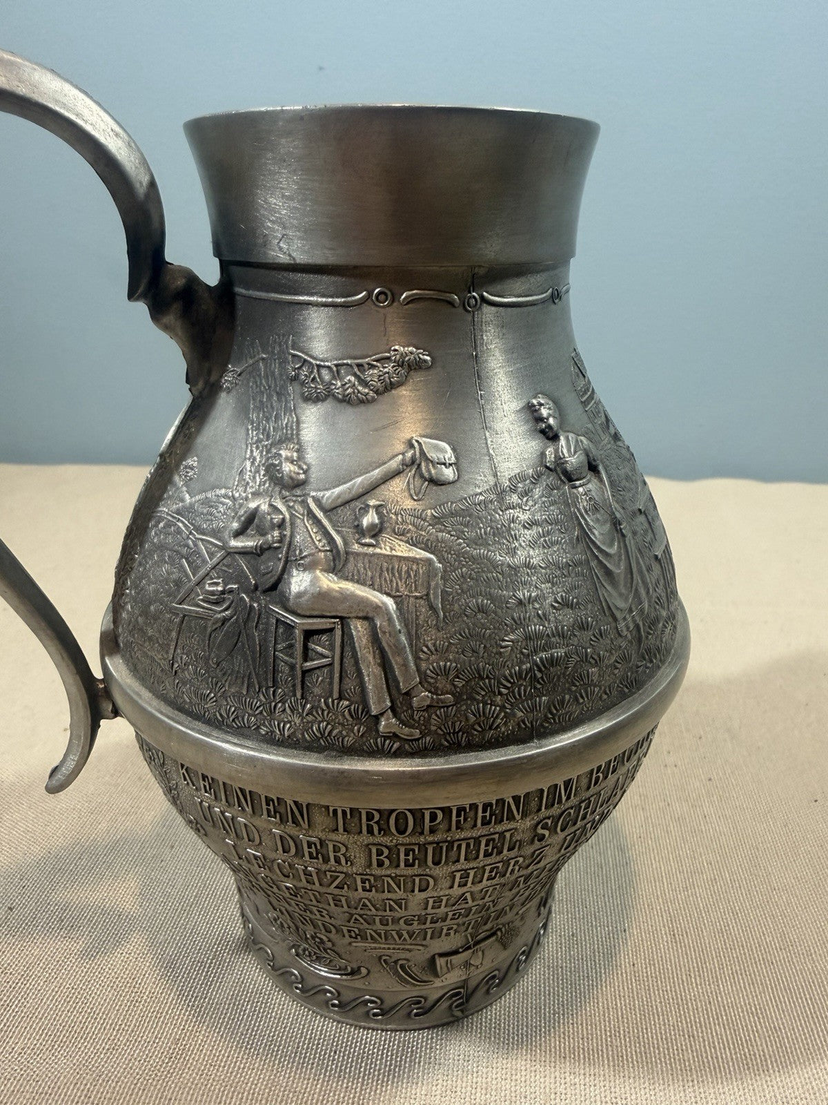 Frieling Zinnkrug Pewter Pitcher Mug Set Lindenwirtin Zinn Krug Germany