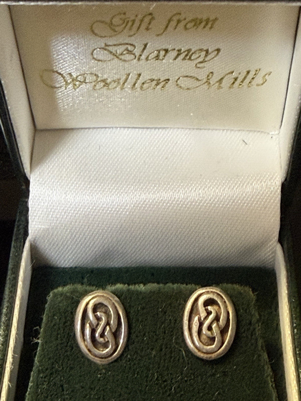Blarney Woollen Mills Irish Celtic Knot Sterling Silver Necklace Earrings Set
