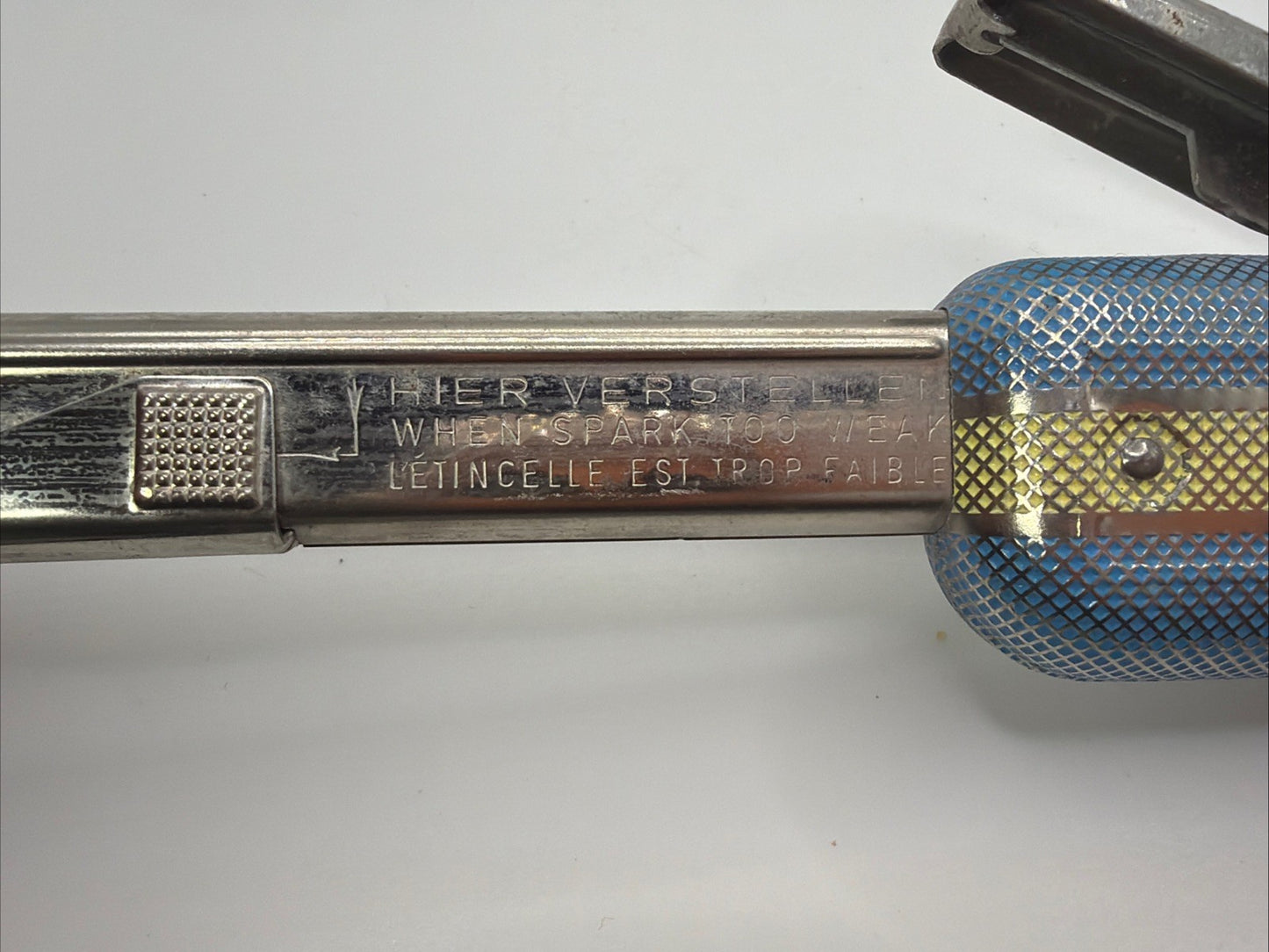Vintage IMCO Flint Striker Sparker Stove Lighter Austria Blue Metal