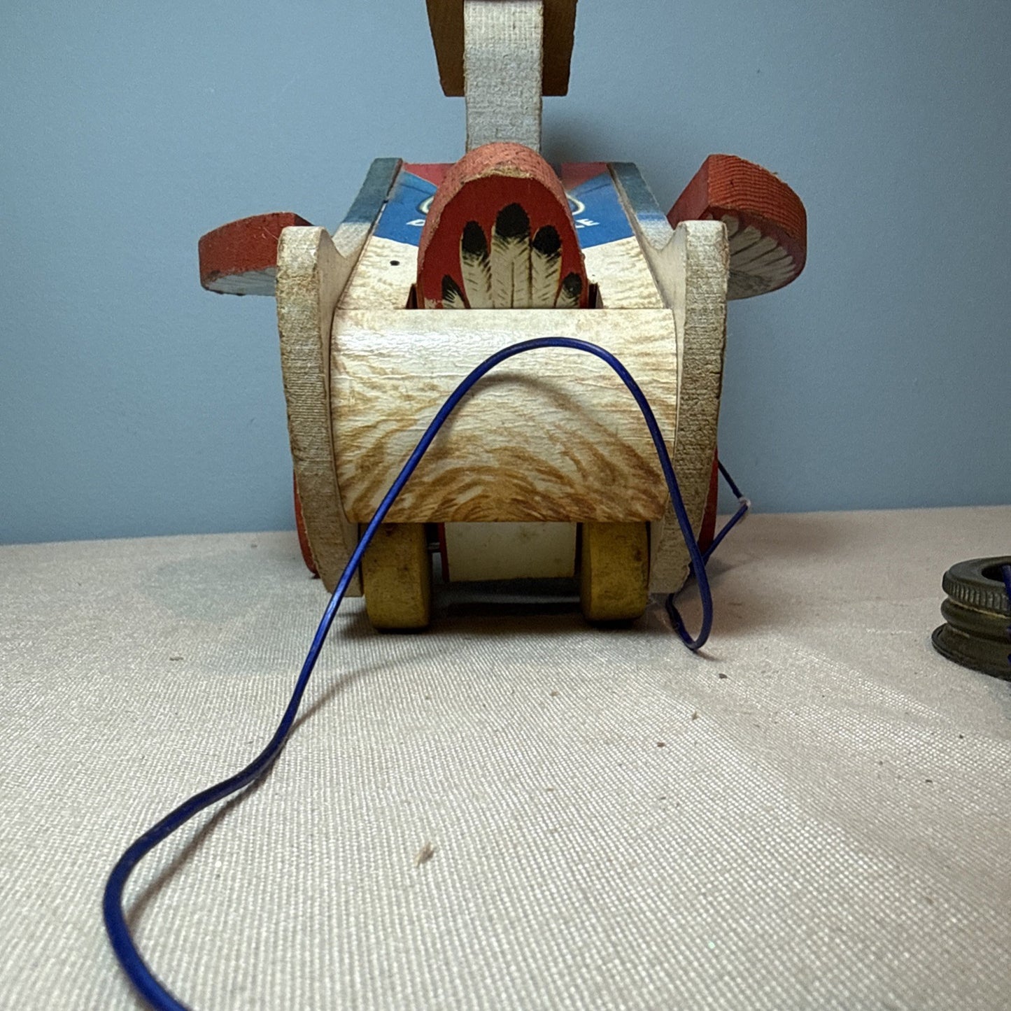 Vintage Fisher Price Dr Doodle Duck Pull Toy #132 Working Sound Classic 1950s