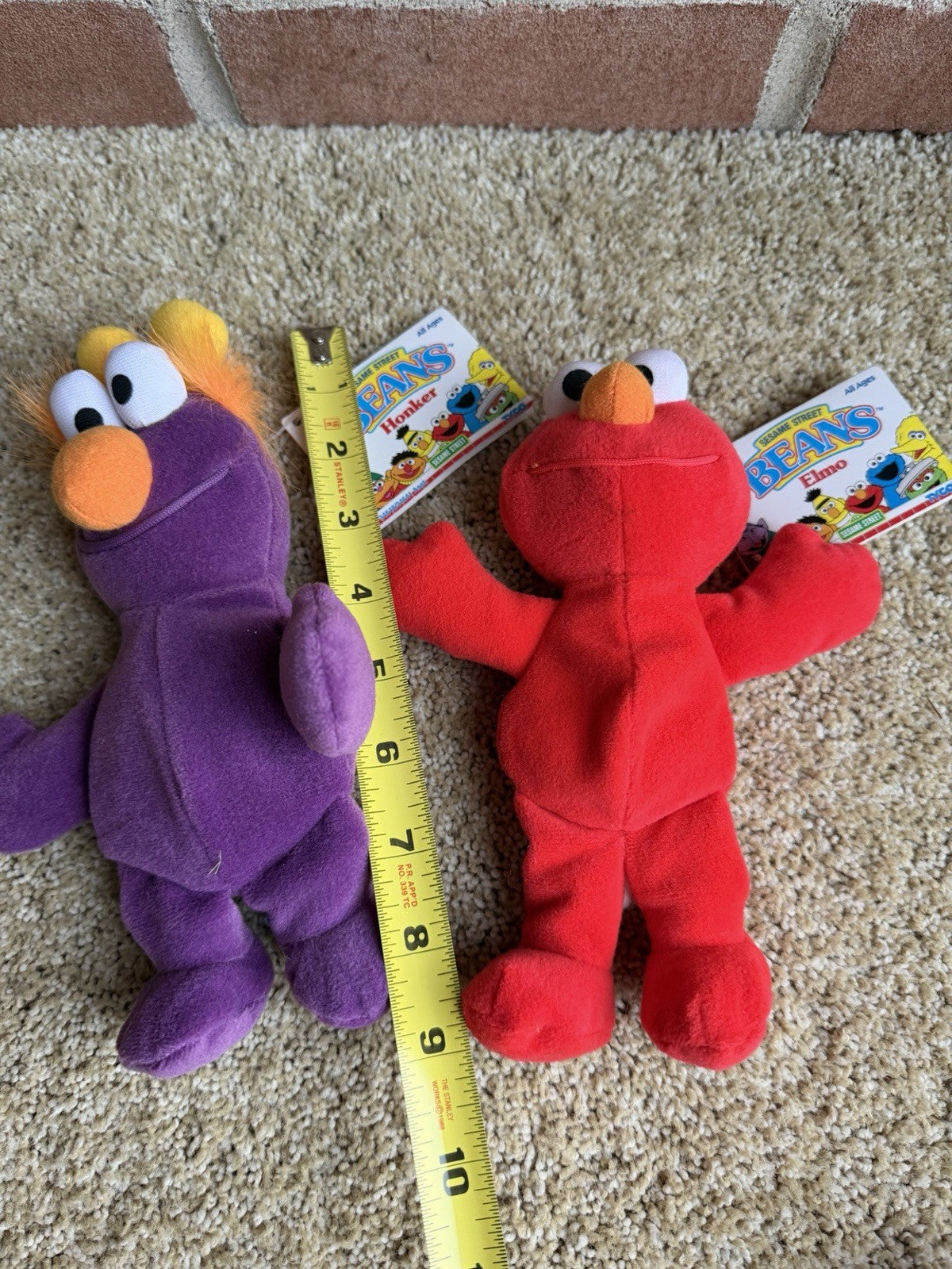 Vintage 1997 Sesame Street Beans Plush Lot 4 Elmo Count Baby Bear Tyco NWT