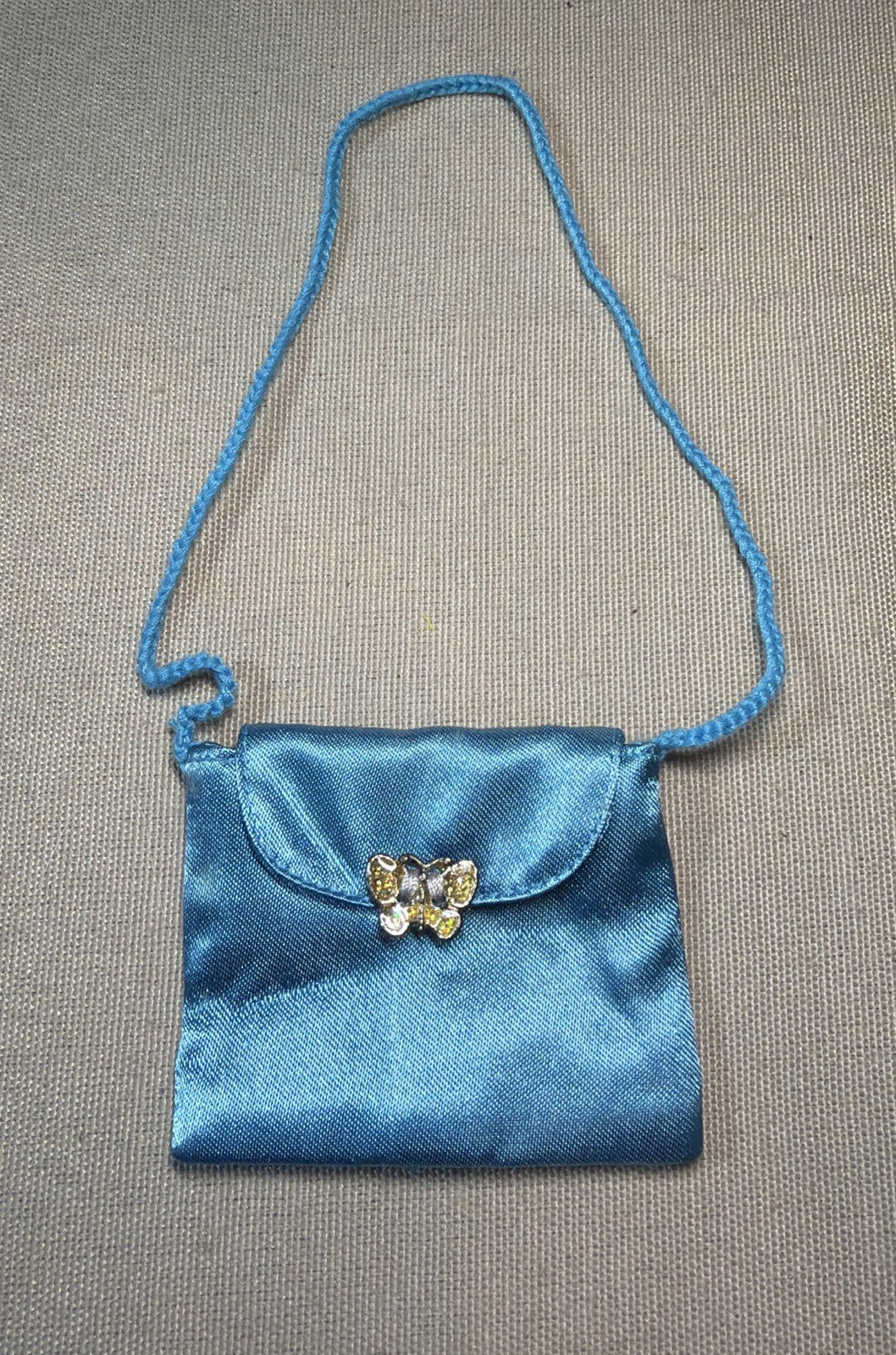 American Girl Today Butterfly Brocade Satin Purse Blue Pouch Doll Accessory