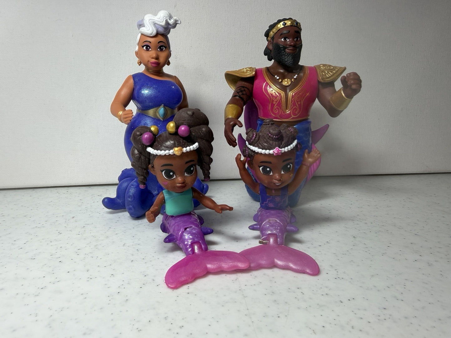 Disney Junior Ariel Royal Family Figure Lot King Triton Ursula Alana Ayanna