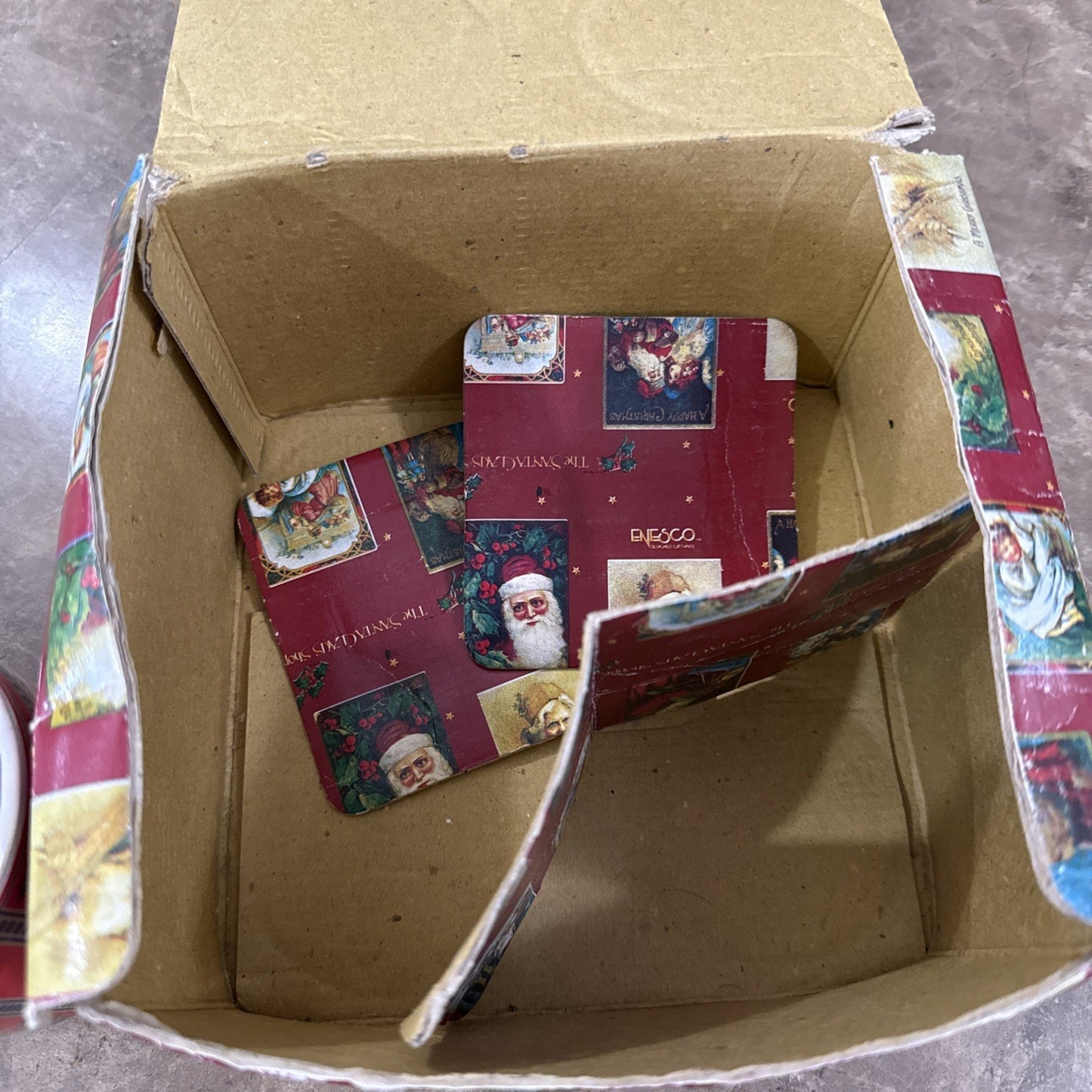 1987 Enesco The Gifted Line John Grossman Santa St Nicholas Mugs Set of 4 Box