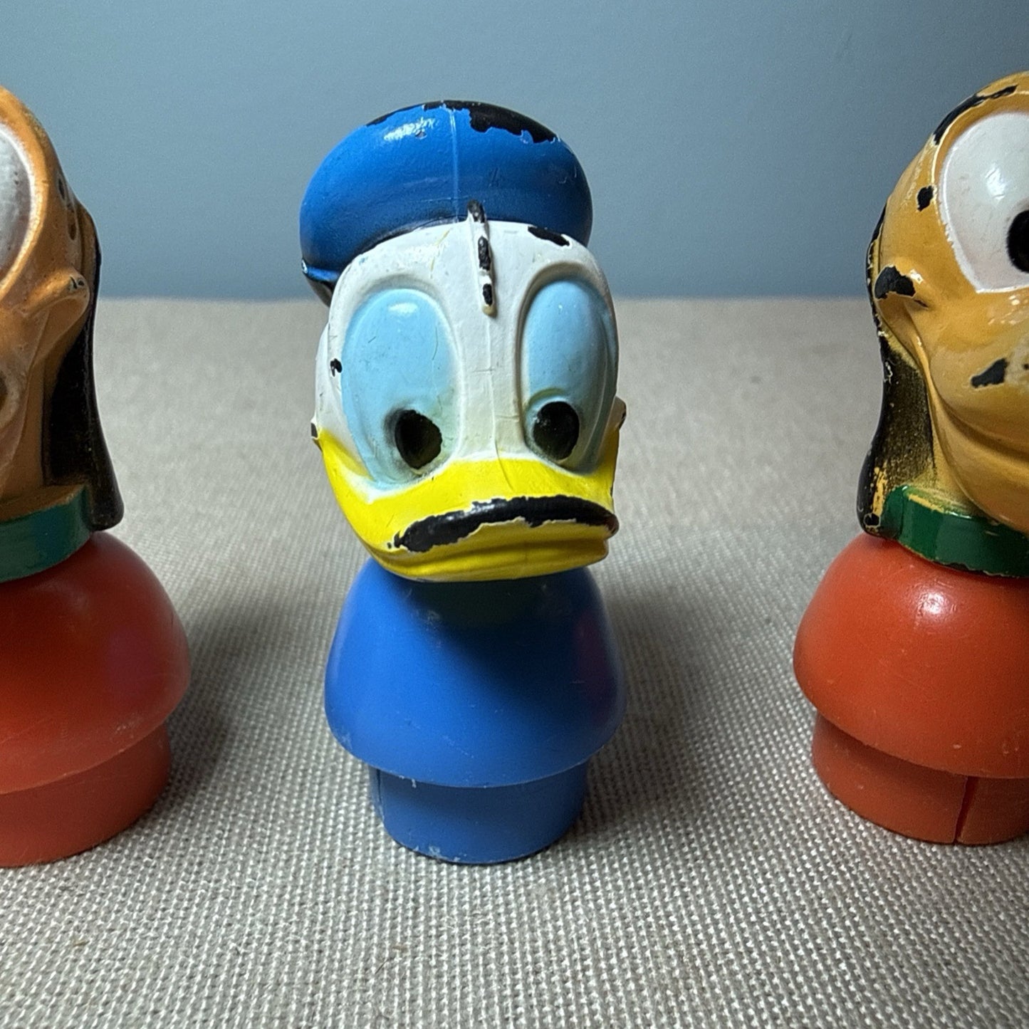 Vintage ILLCO Disney Little People Mickey Pluto Donald Lot