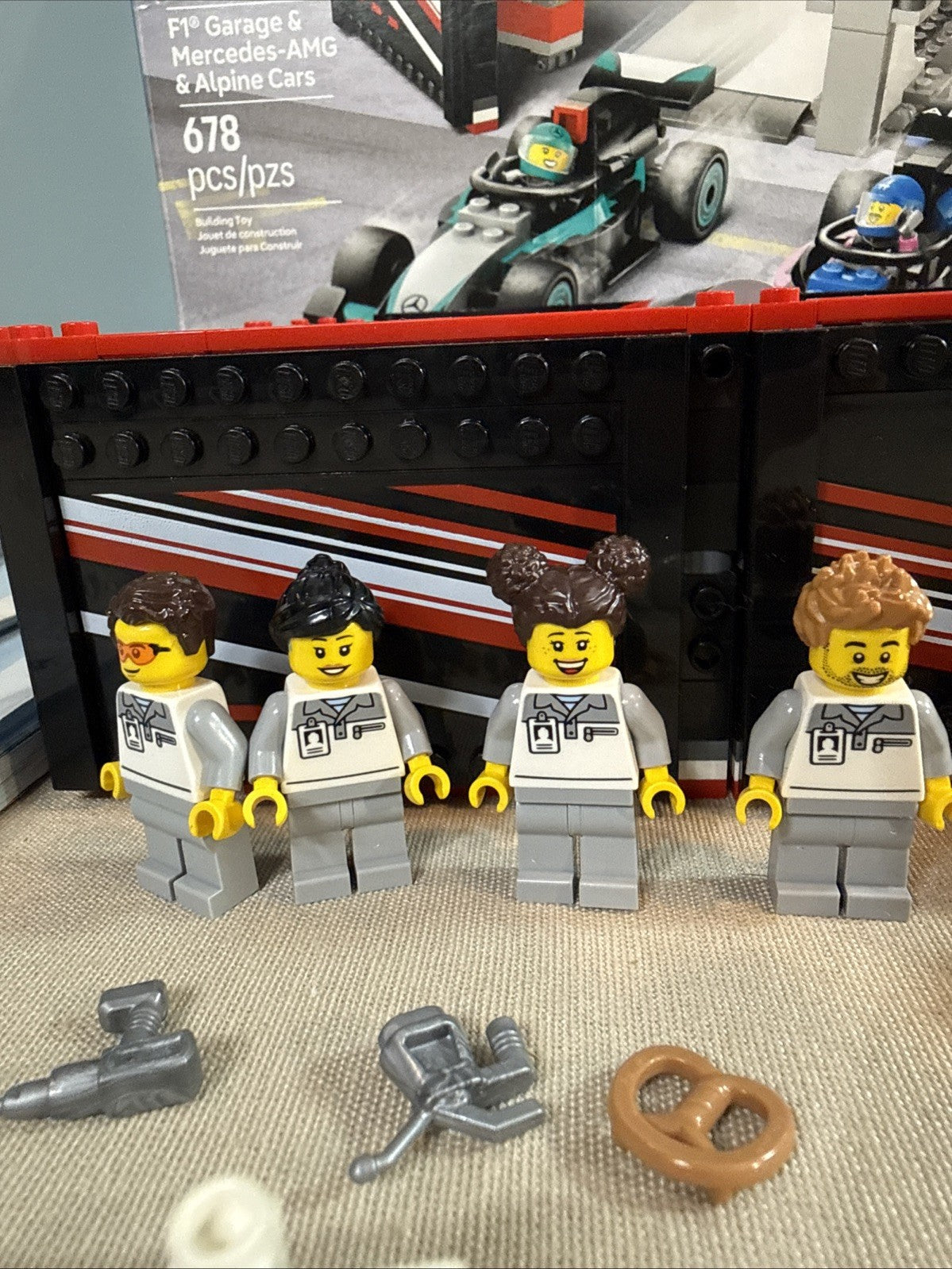 LEGO Race Car Parts Lot Incomplete Sets 7 Minifigures Vehicles Accessories Bulk