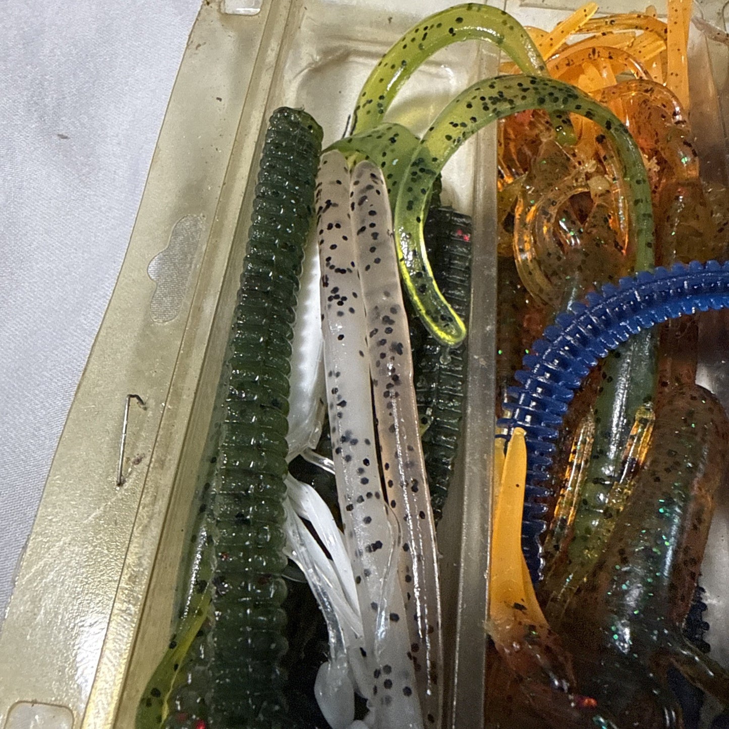 Lot of 11 Fishing Soft Plastic Worms Powerboat Assault Softbait