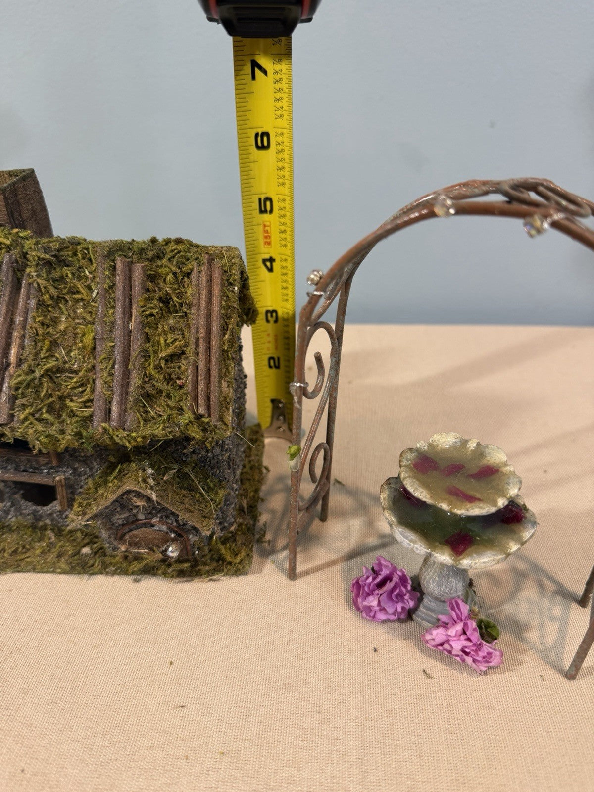 Miniature Fairy Garden Accessories Lot House Tree Arch Frog Bench Ladder Sign