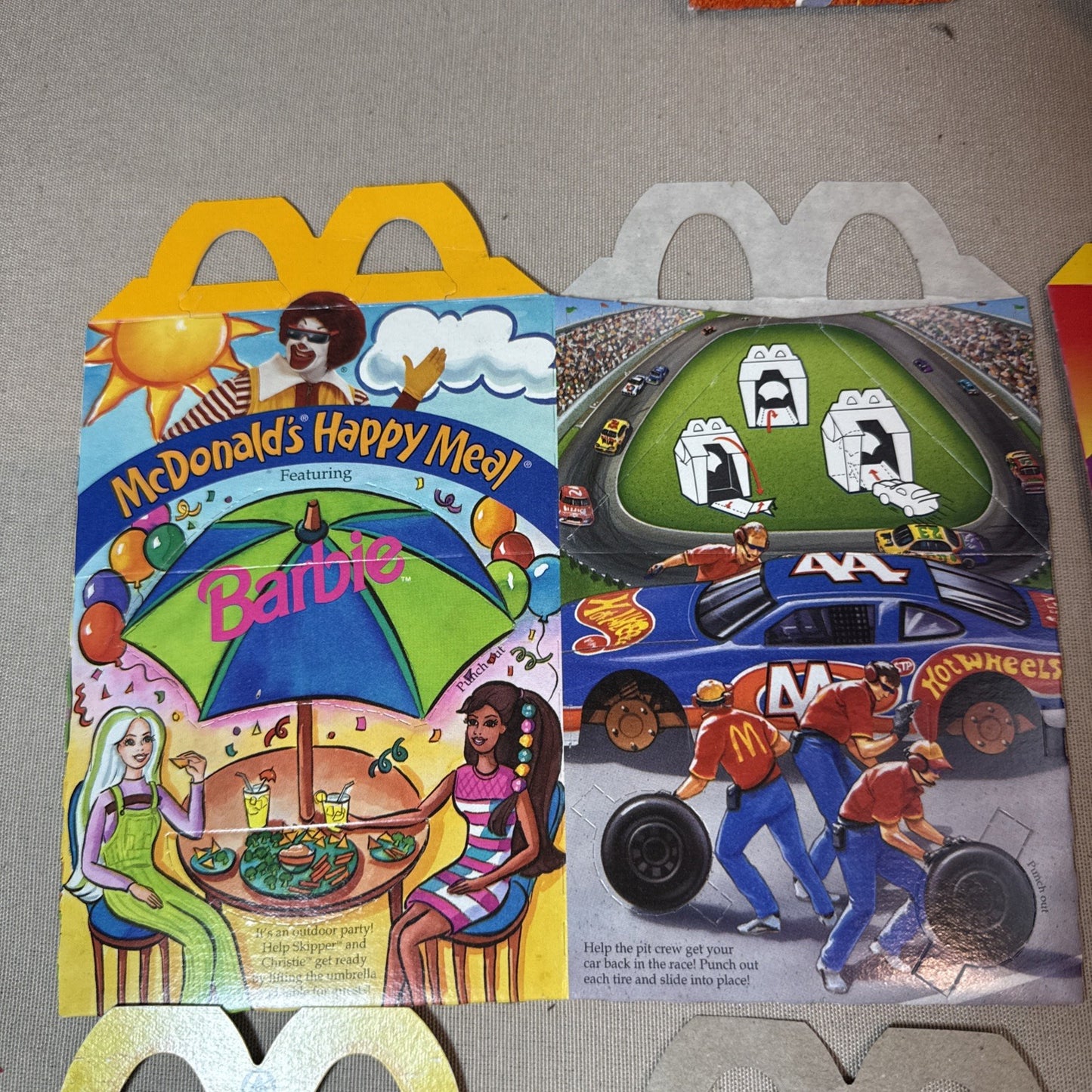 Vintage McDonalds Taco Bell Kids Meal Box Lot 10 Barbie Ariel Shaq Looney Toons