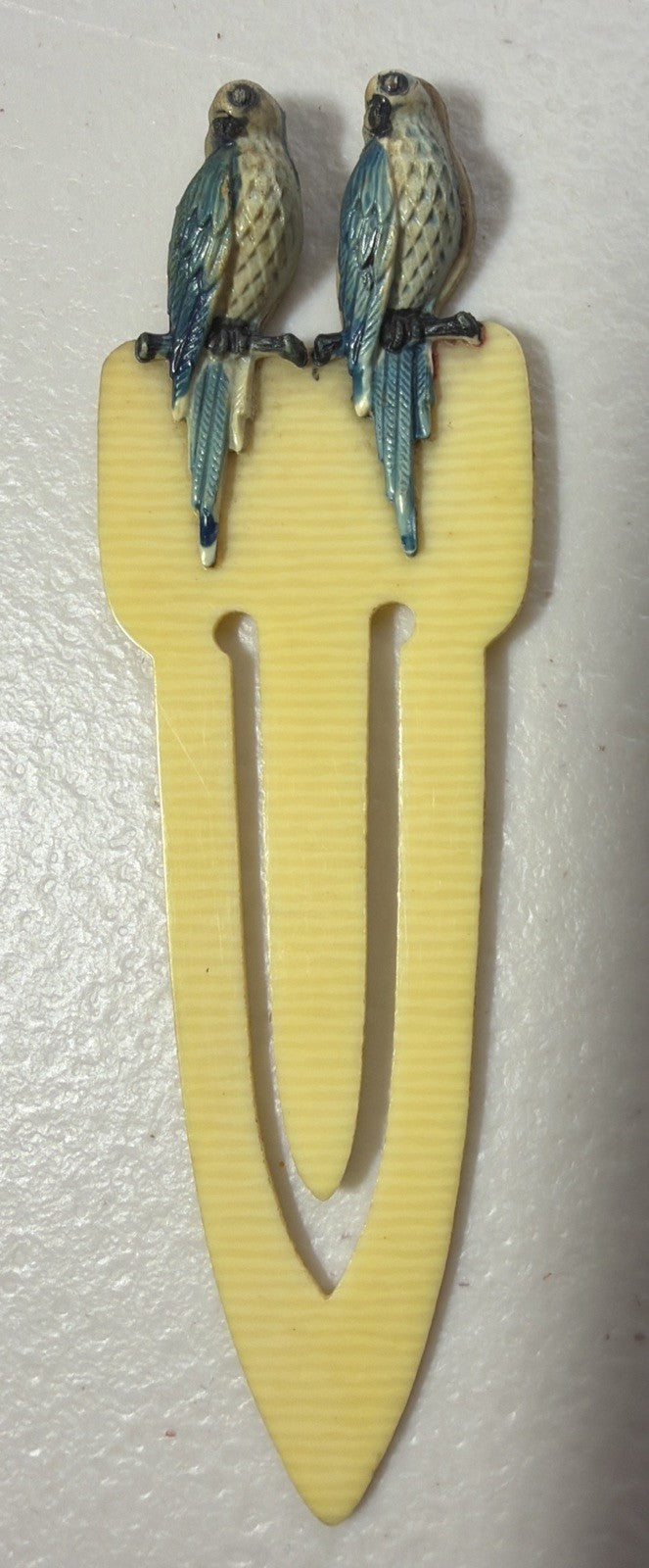 Vintage Celluloid Love Birds Bookmarks Hand Painted