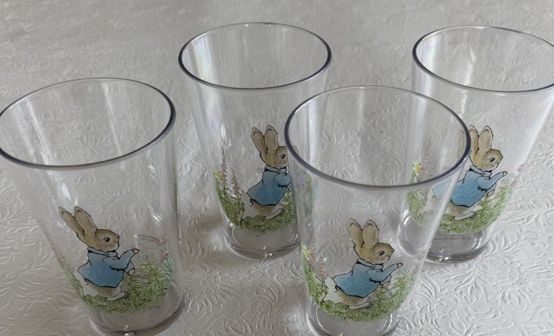 Peter Rabbit Pottery Barn Kids Acrylic Tumblers Set of 4 New Beatrix Potter Cups