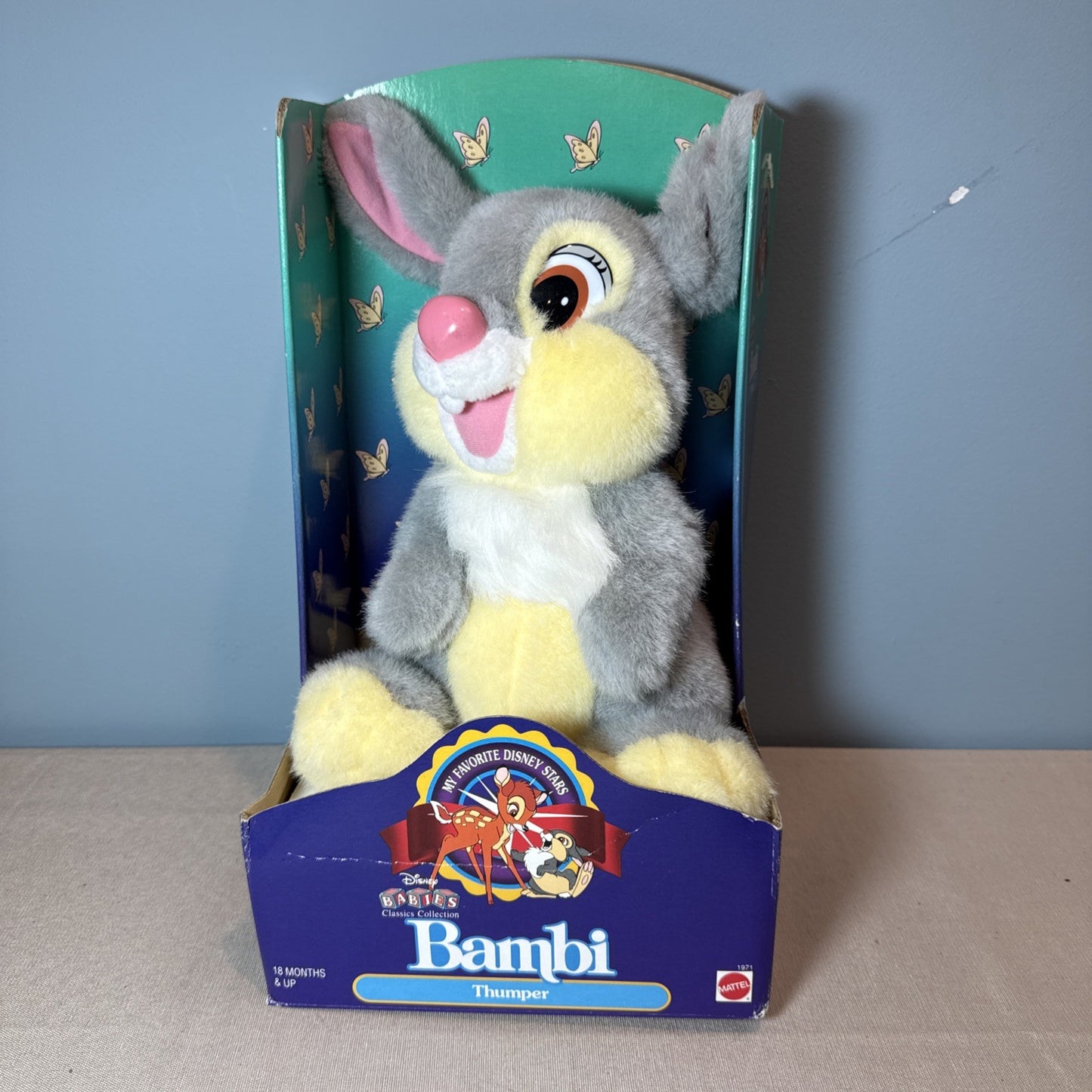 Disney Thumper Bambi Plush Rabbit Mattel New In Box Collectible Toy
